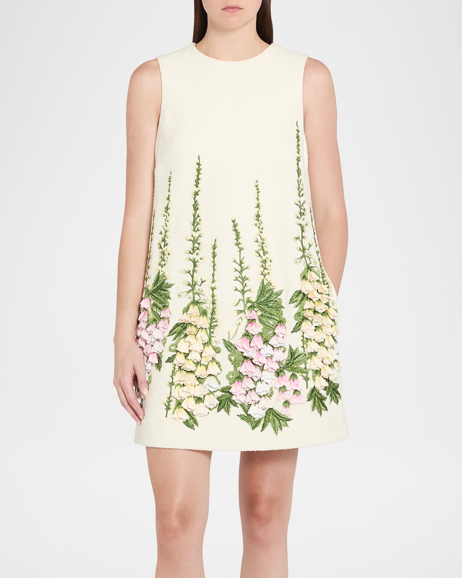 knee length dresses for ladies Light Green Embroidered Mini Dress - Shift Dresses