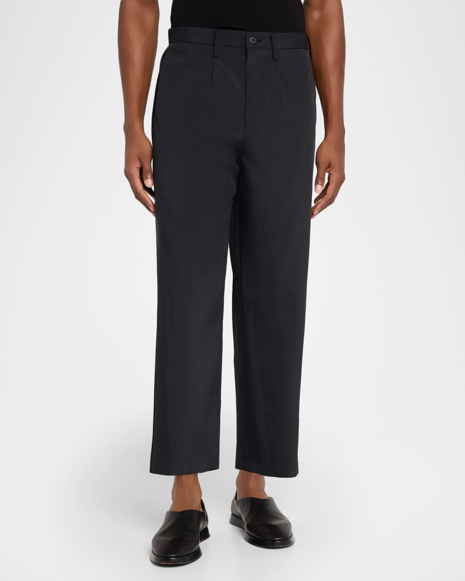 Issey Miyake Men's Air Pleats Cropped Pants | Neiman Marcus