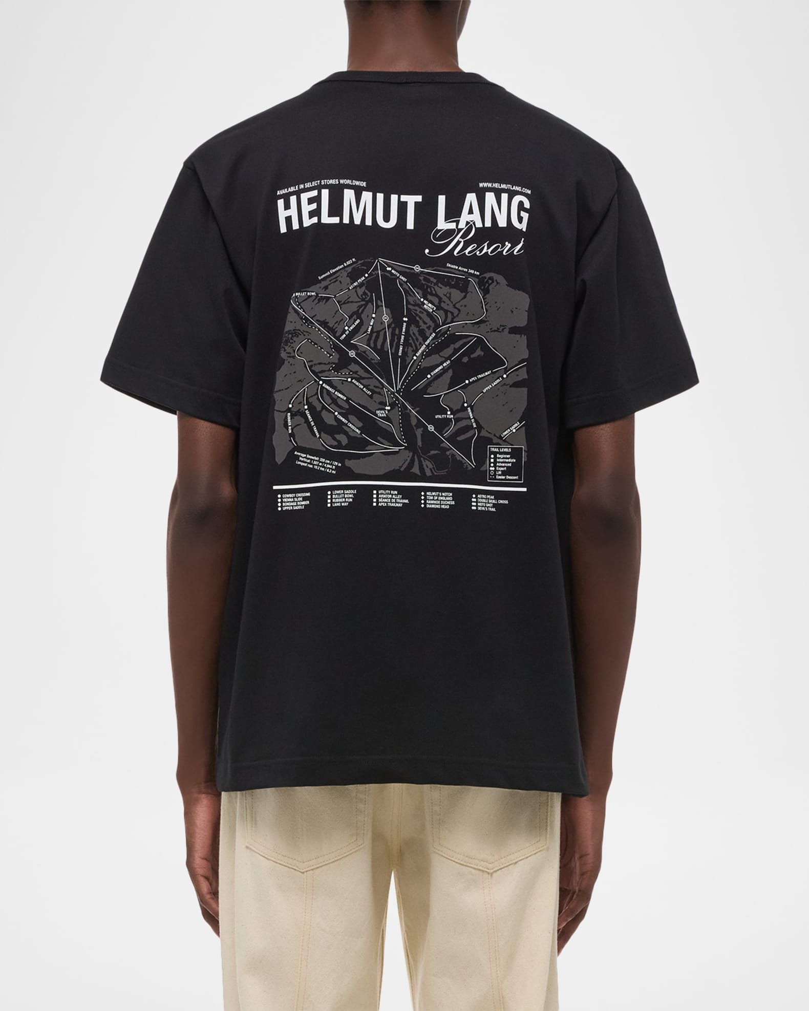 Helmut Lang Men's Ski Map Cotton T-Shirt | Neiman Marcus