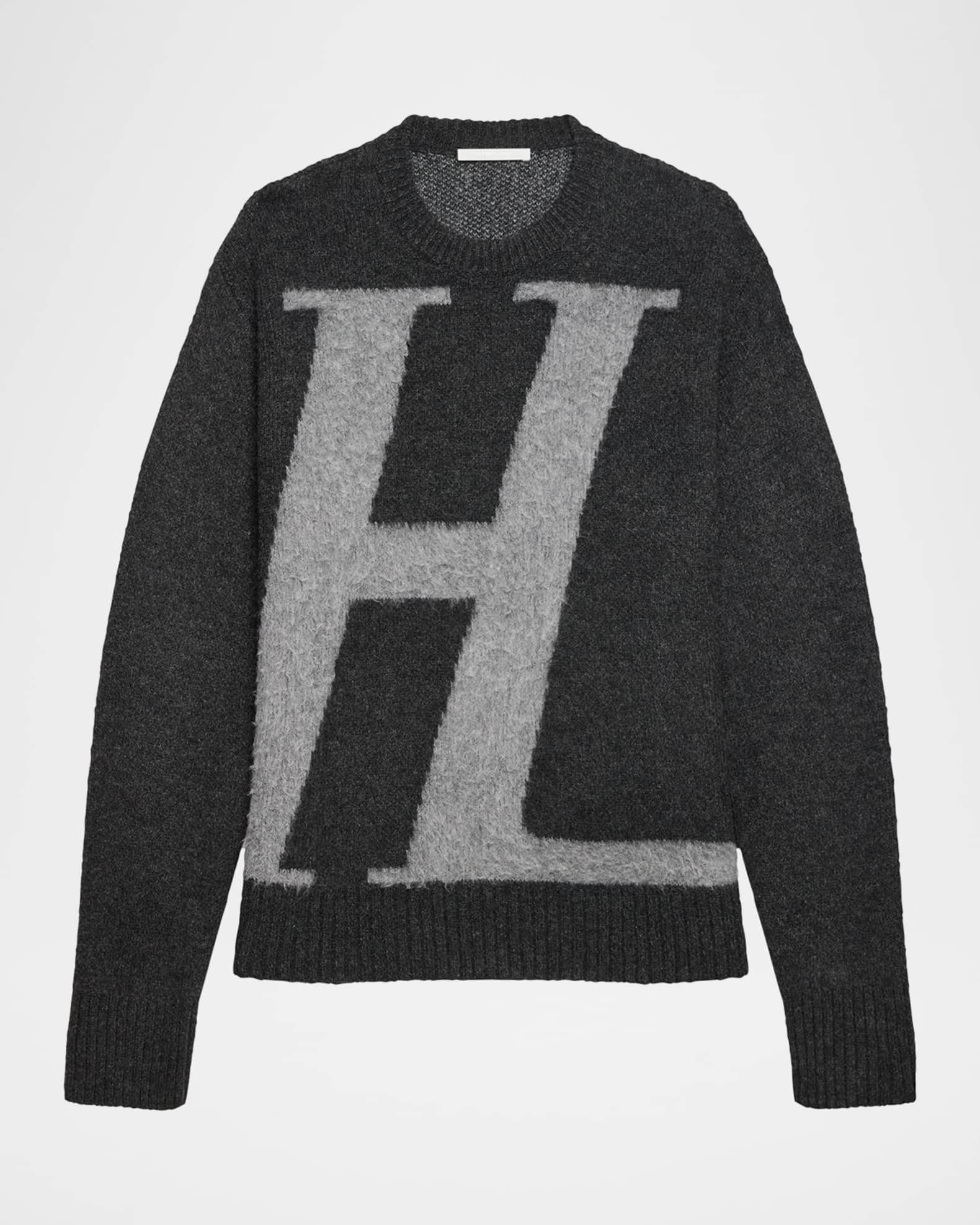 Helmut Lang Men's HL Logo Crewneck Sweater | Neiman Marcus