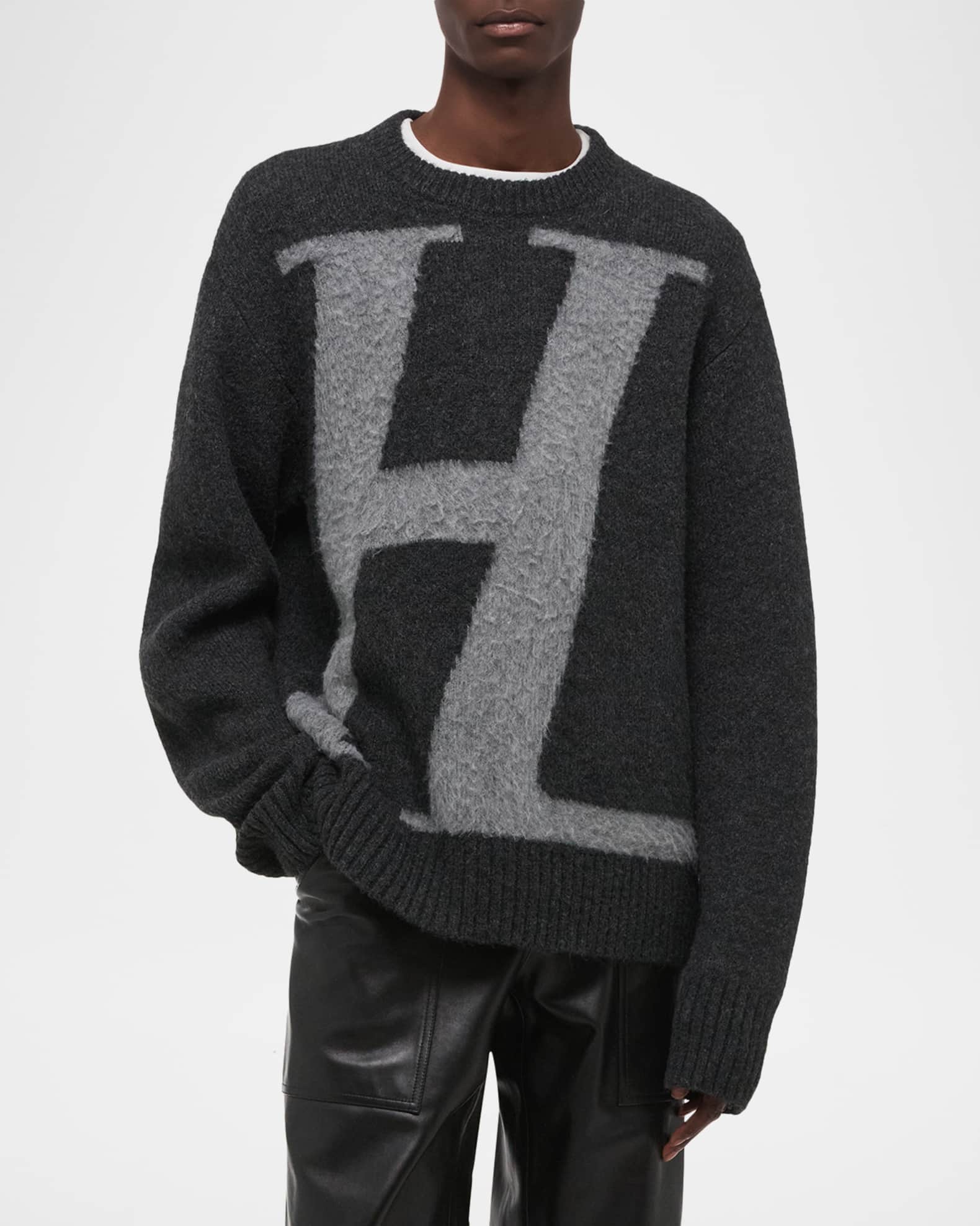 Helmut Lang Men's HL Logo Crewneck Sweater | Neiman Marcus