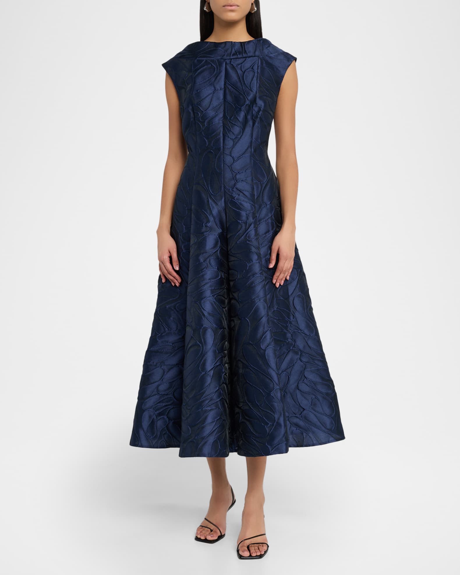 the green jacquard cap sleeve satin midi dress Green Jacquard Cap Sleeve Midi Dress & Reviews - Green - Dresses