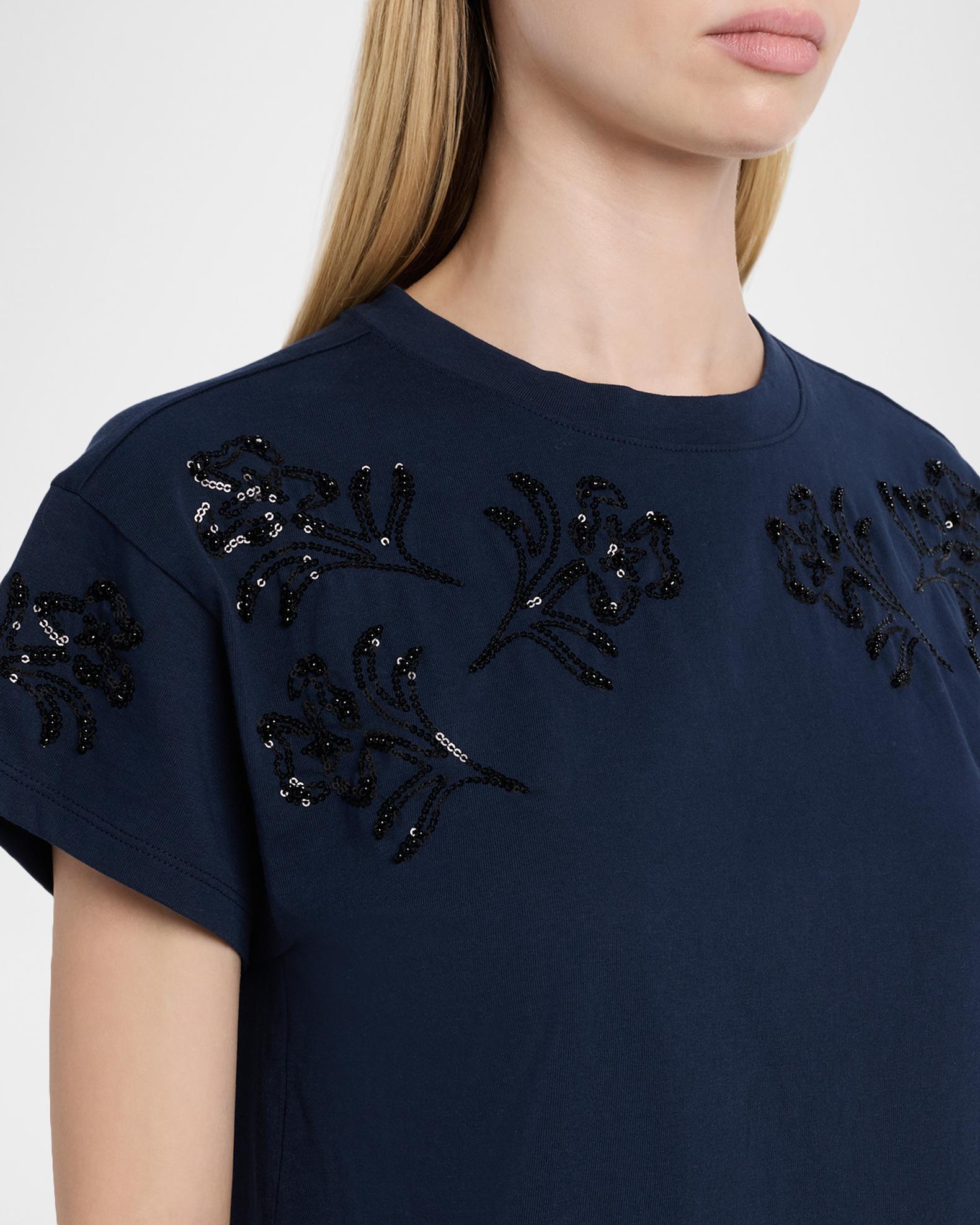 rag & bone Kelly Boxy Beaded Floral Tee | Neiman Marcus