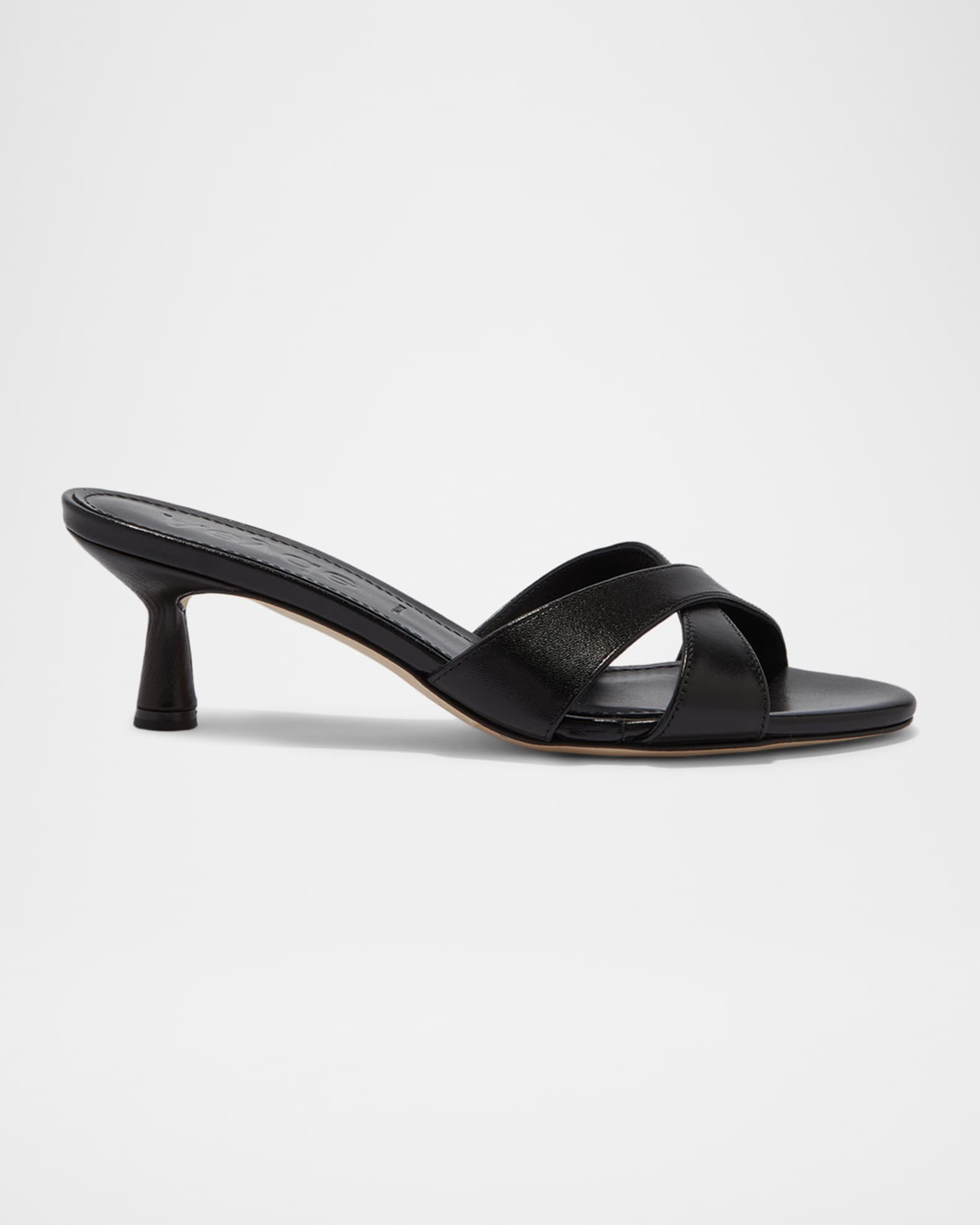Aeyde アイデ美品 本革 レザーブラックミュール チャンキーヒール 38 Aeyde 55mm Vero Nappa Leather Slide Sandals | Neiman Marcus