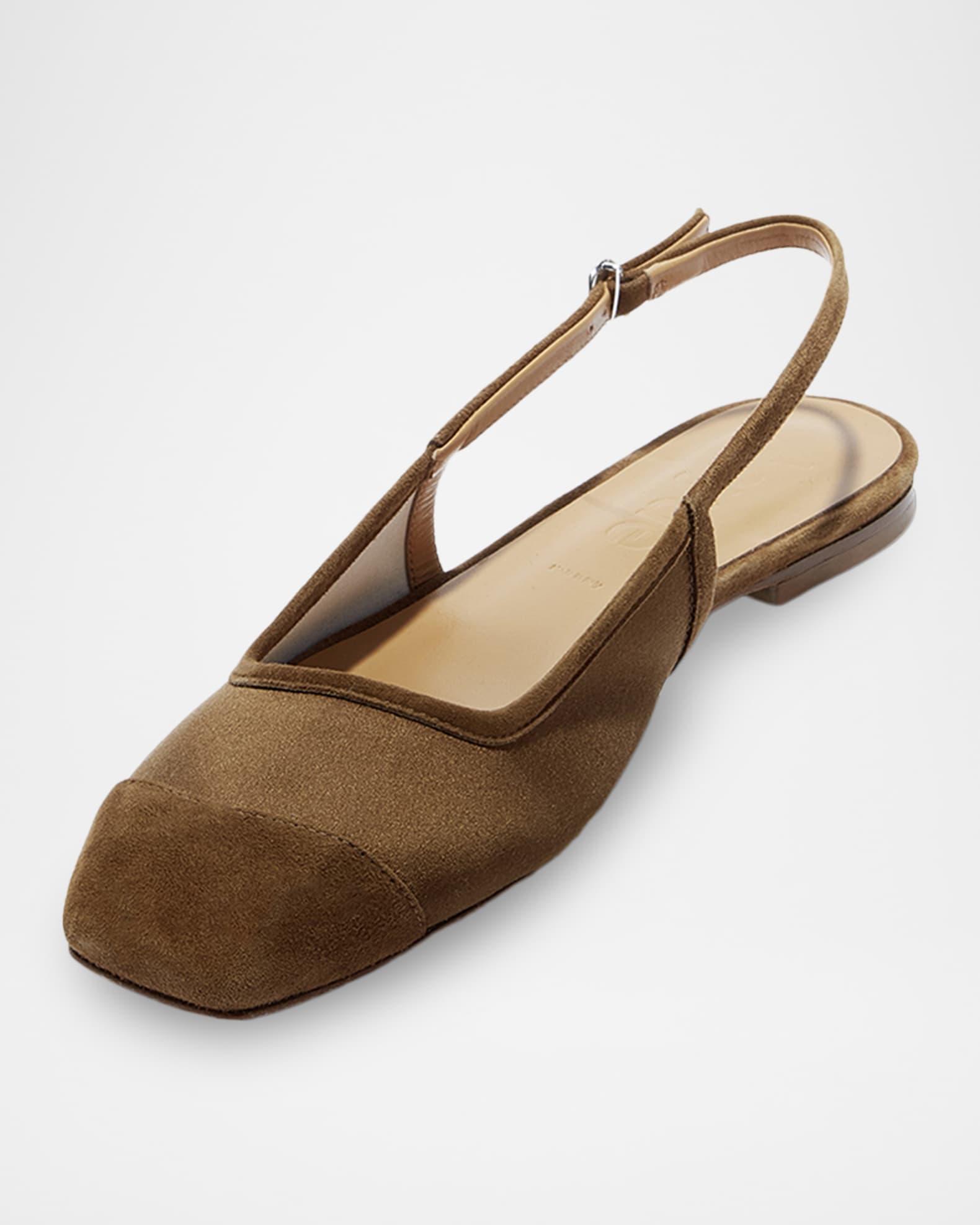 Aeyde Geraldine Suede Cap-Toe Slingback Flats | Neiman Marcus