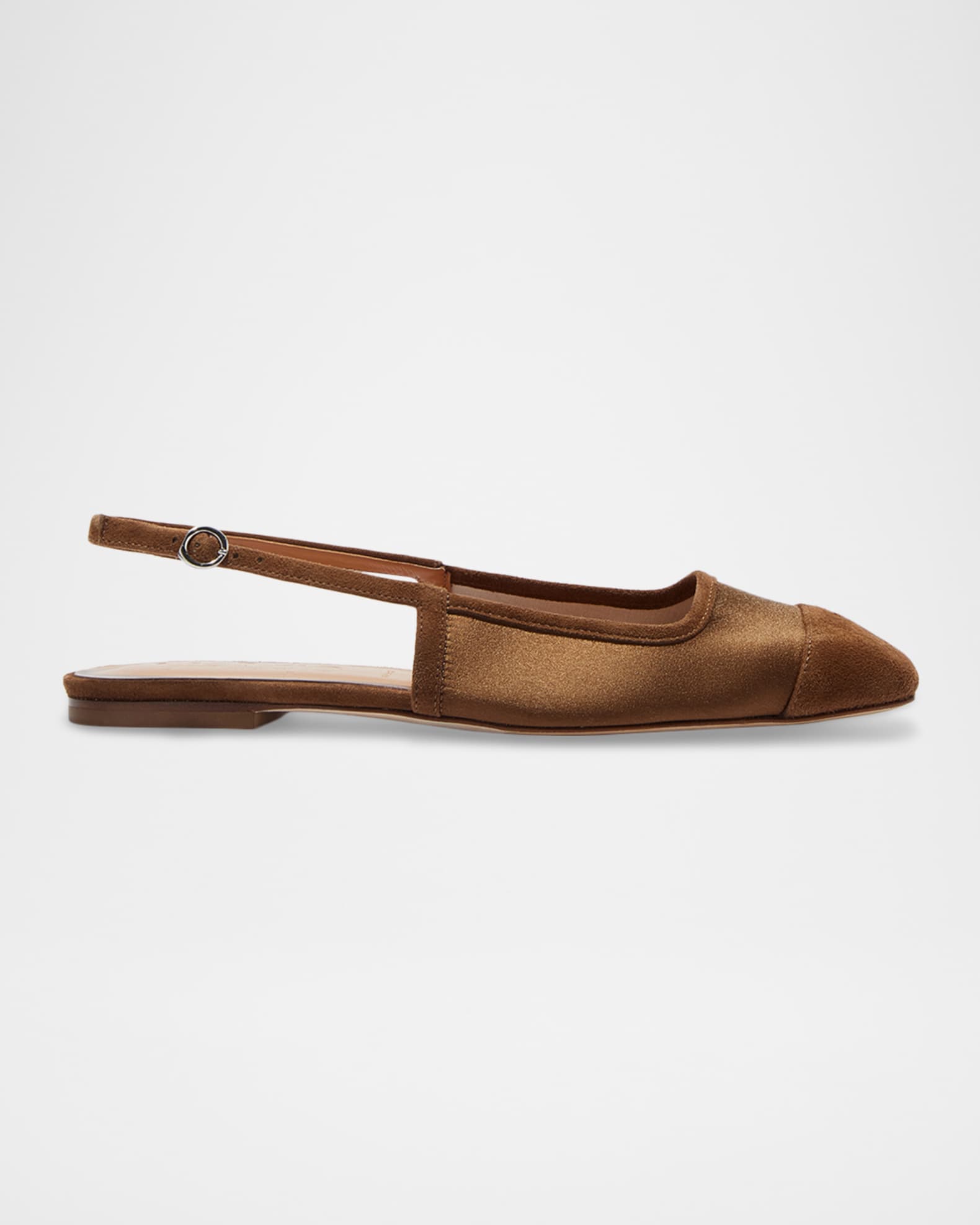 Aeyde Geraldine Suede Cap-Toe Slingback Flats | Neiman Marcus