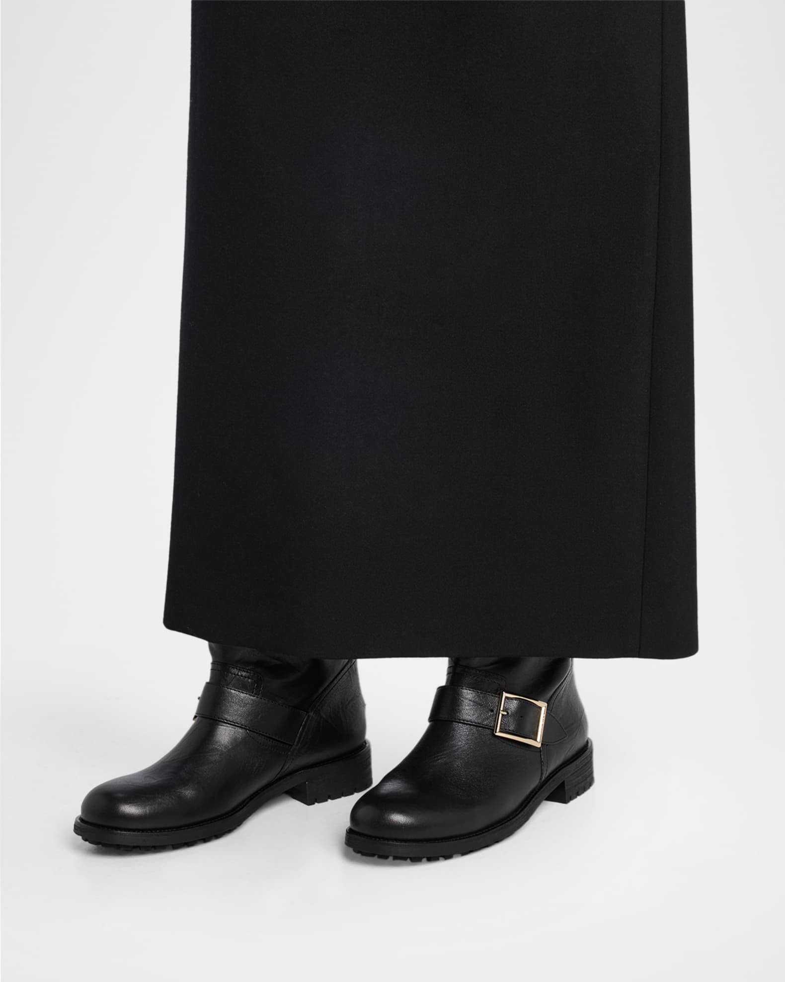 Jimmy Choo Biker Mid Leather Mid-Calf Boots | Neiman Marcus