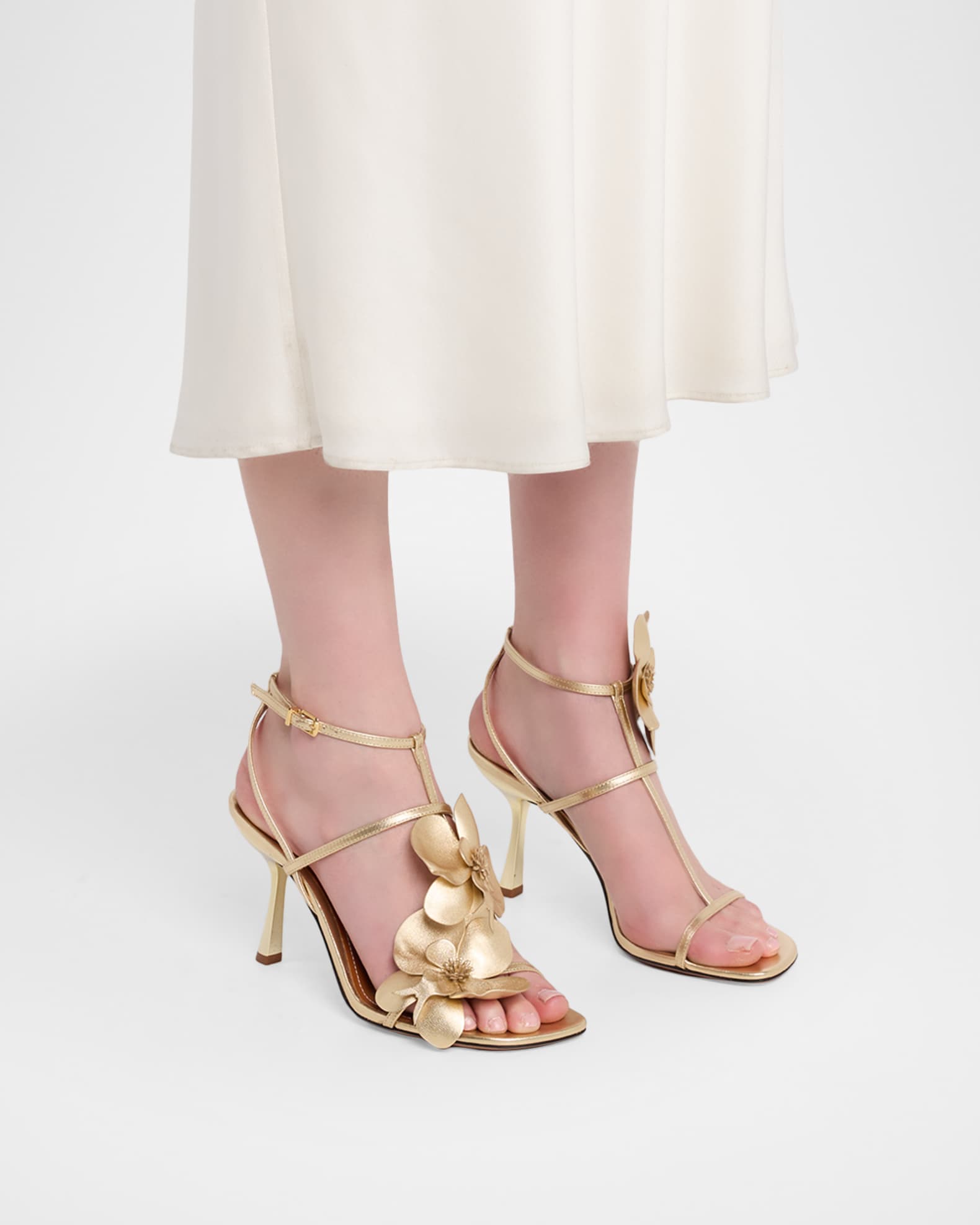 Zimmermann 85mm Orchid Metallic Leather Sandals | Neiman Marcus