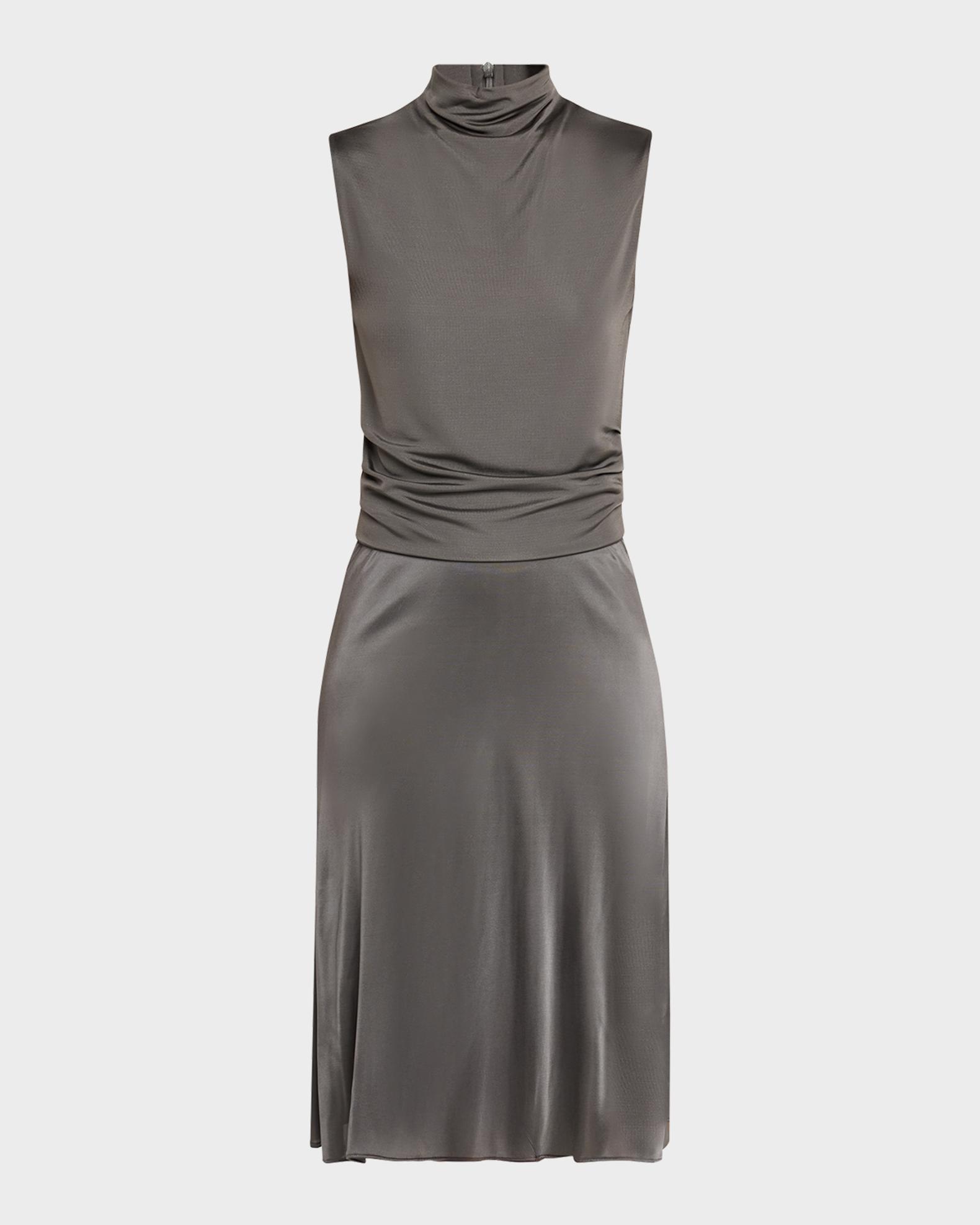 giorgio armani women's gray sleeveless pleated dress $650 Giorgio Armani Women's Gray Sleeveless Pleated Dress Size IT 42 US 6
