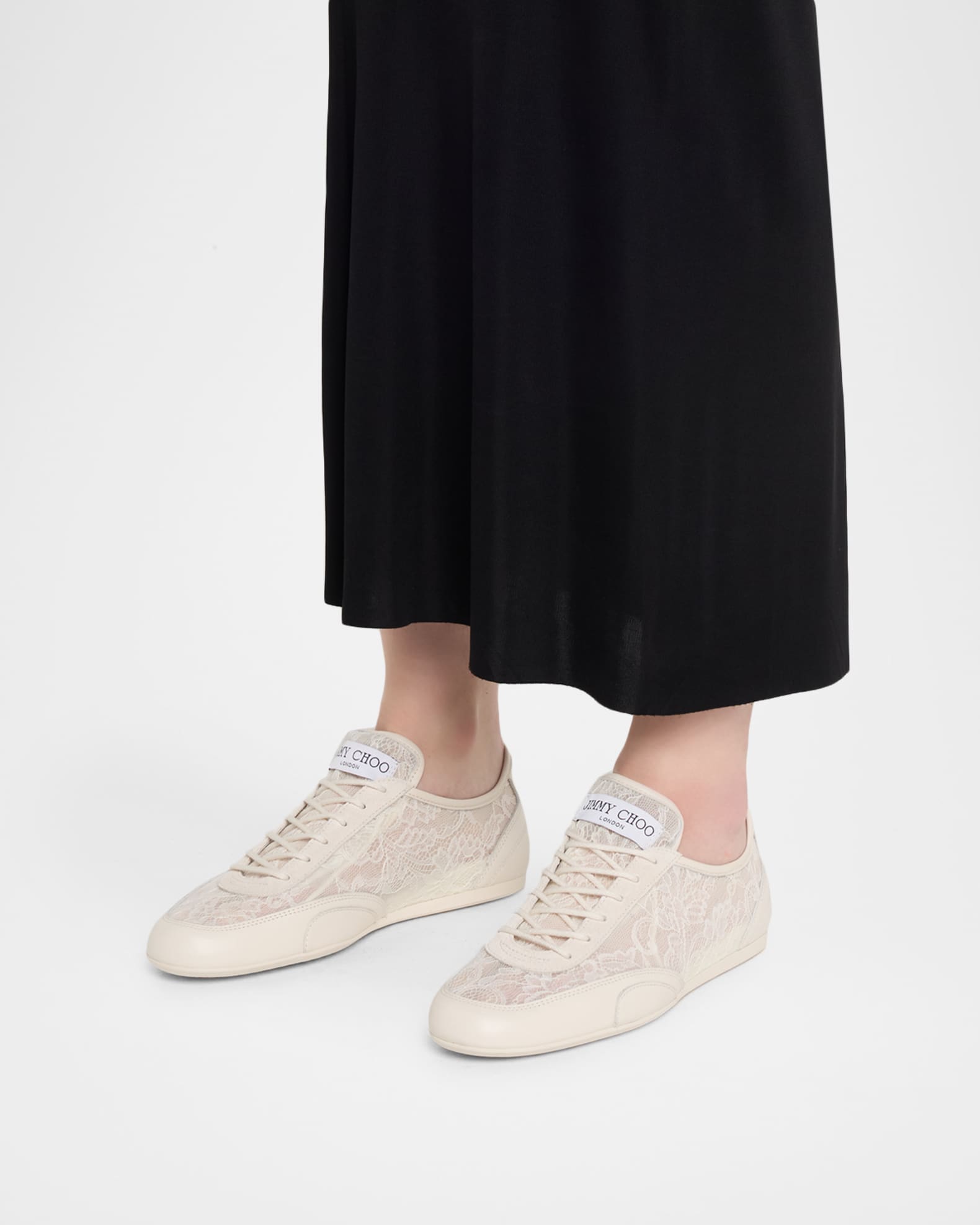 サニー Jimmy Choo Sunny Floral Lace and Suede Trainers | Neiman Marcus