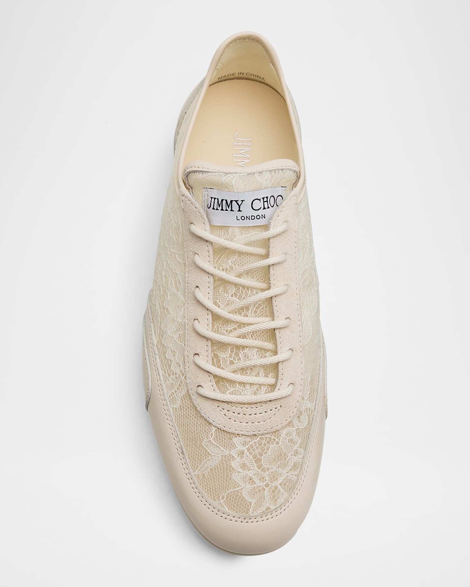 Jimmy Choo Sunny Floral Lace and Suede Trainers | Neiman Marcus
