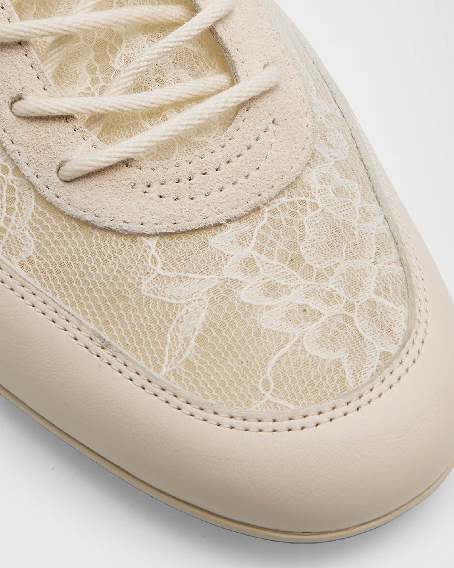 Jimmy Choo Sunny Floral Lace and Suede Trainers | Neiman Marcus