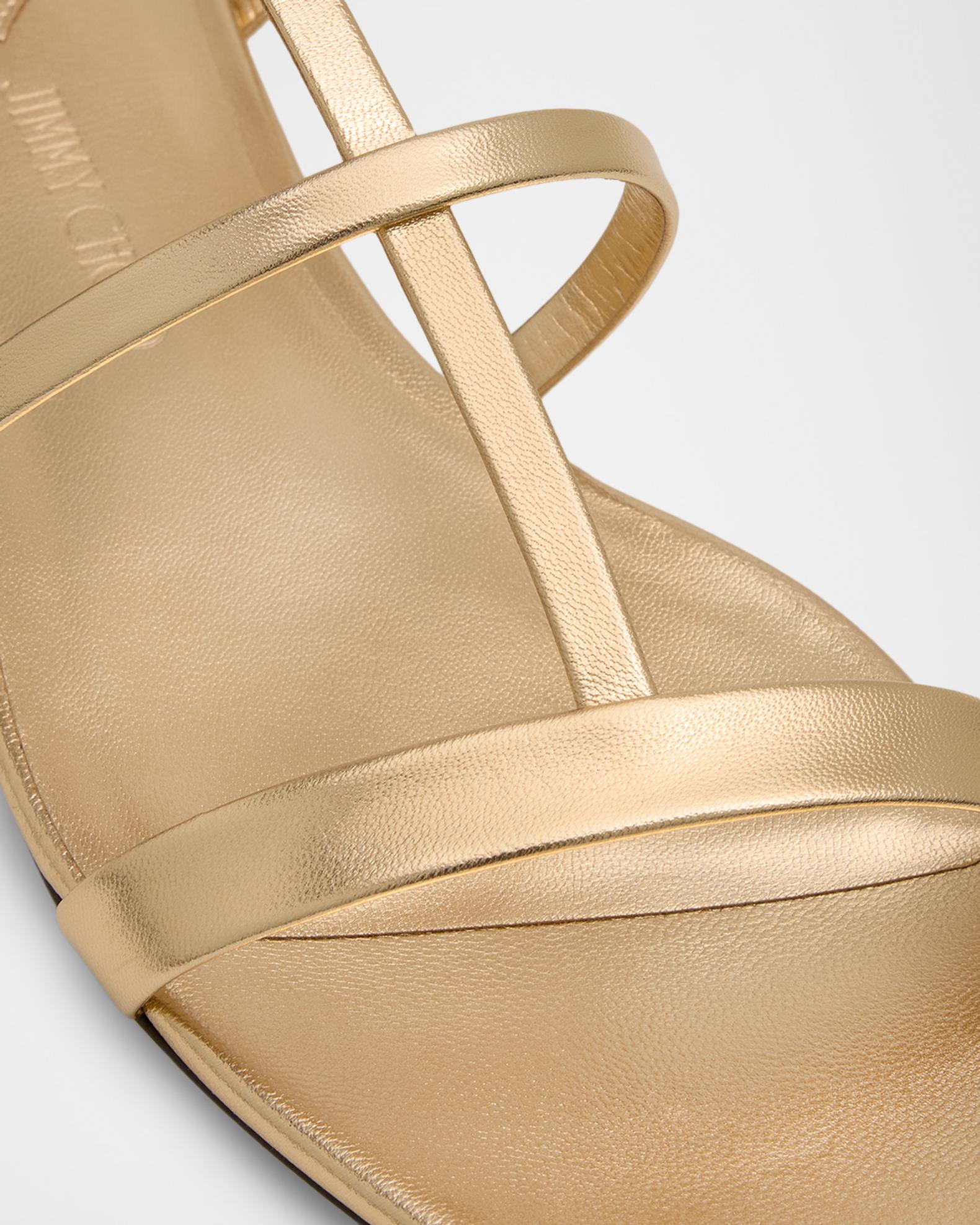 Jimmy Choo Gwynn Metallic Leather Strappy Flat Sandals | Neiman Marcus