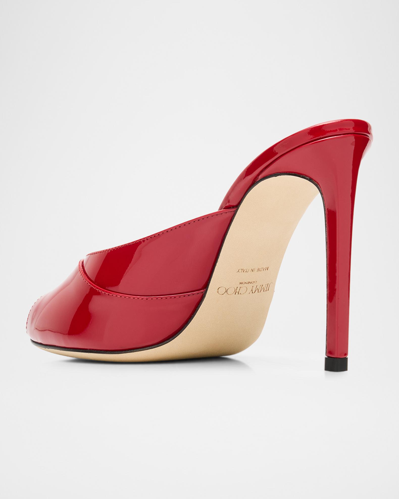 Jimmy Choo Brigitte 100mm Patent Leather Mule Pumps | Neiman Marcus