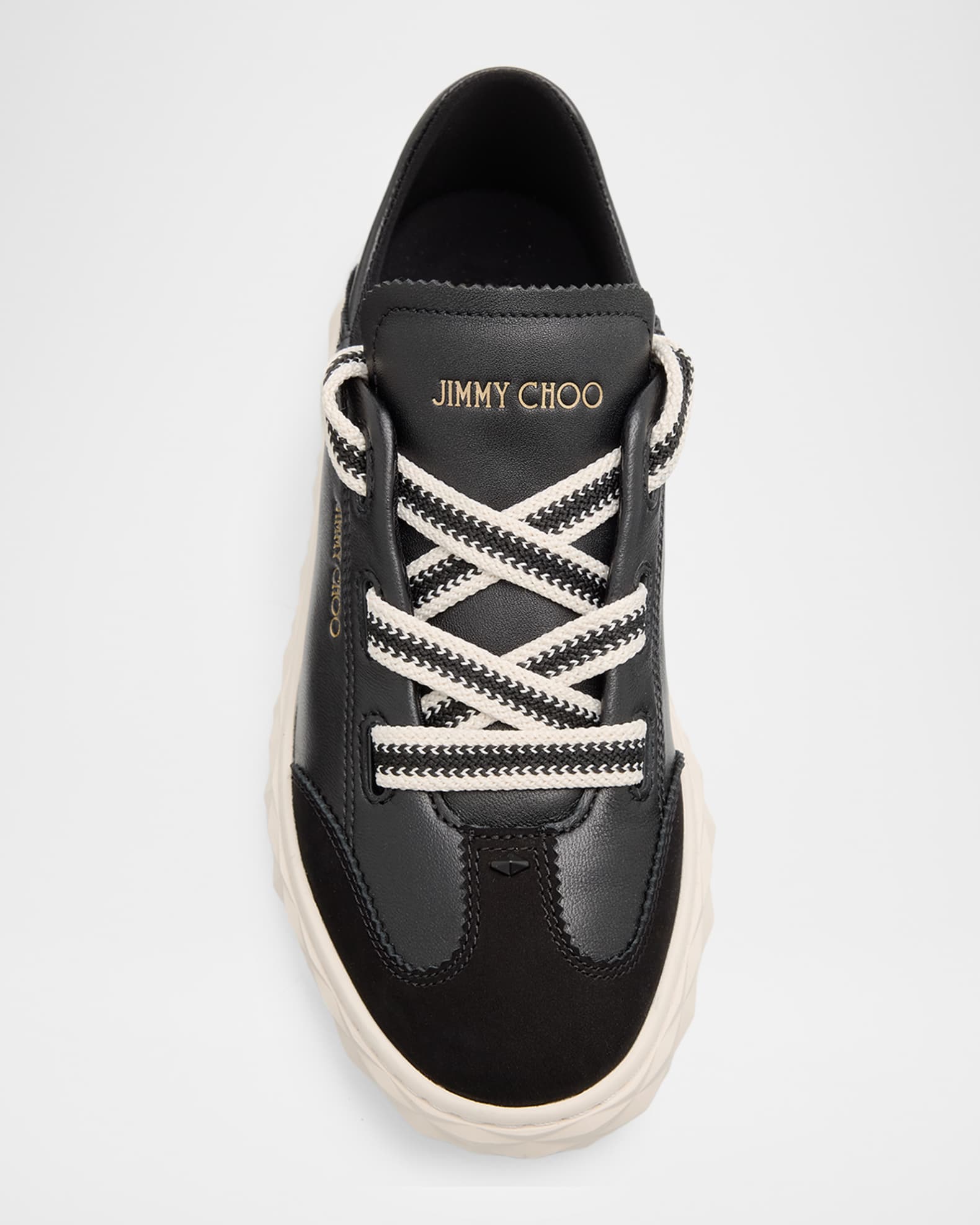 Jimmy Choo Diamond Light Flex Mixed Leather Low-Top Sneakers