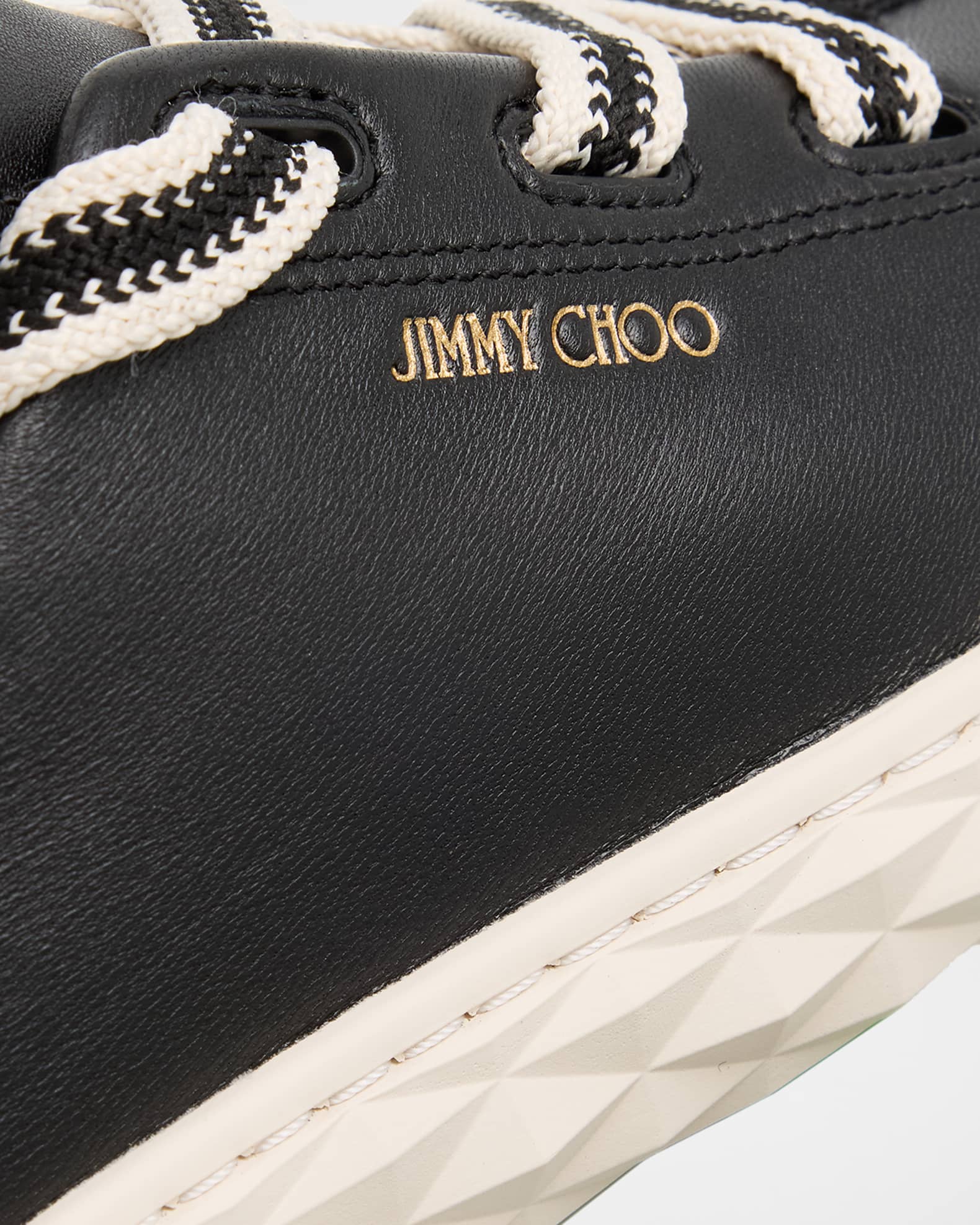 Jimmy Choo Diamond Light Flex Mixed Leather Low-Top Sneakers