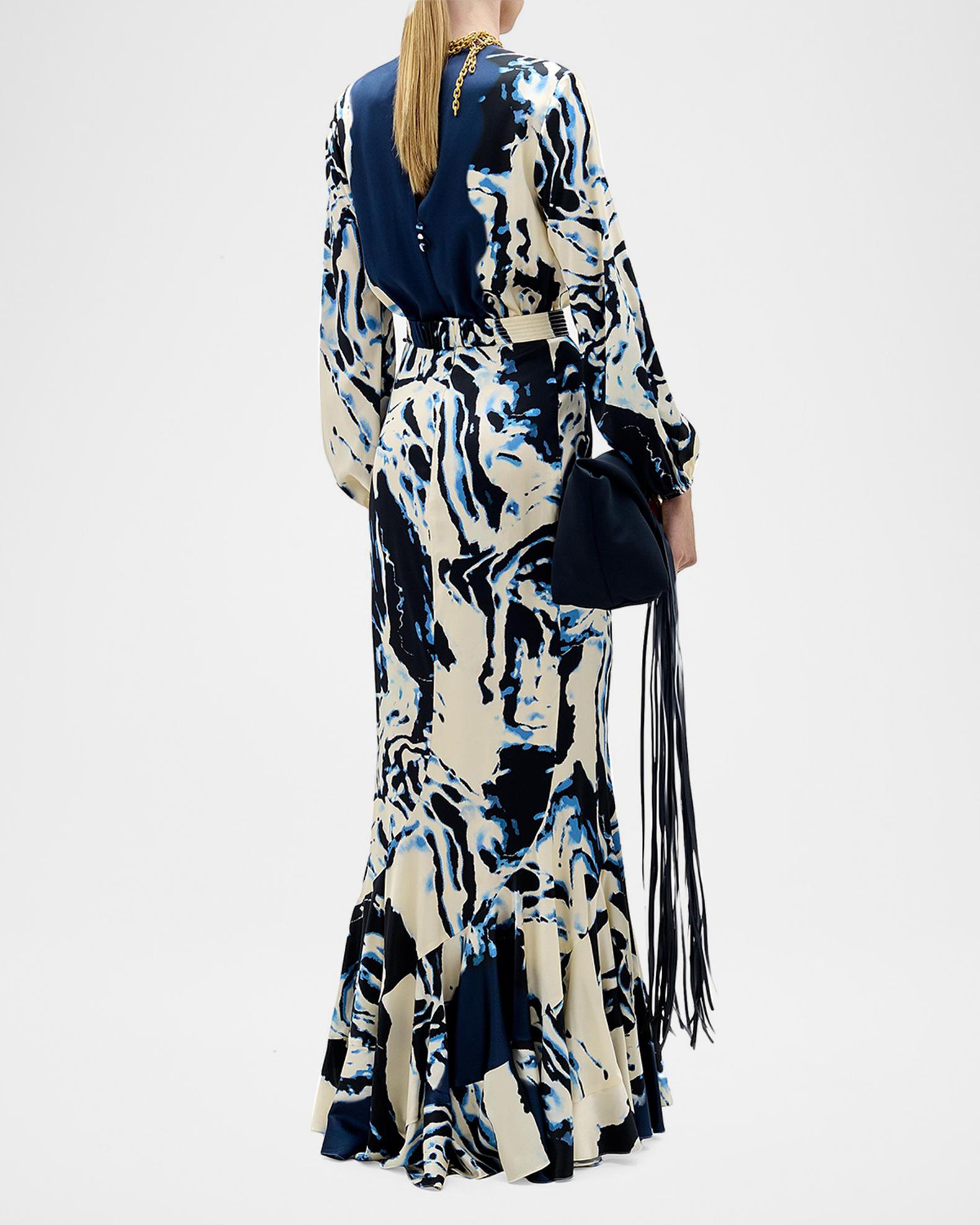silvia tcherassi sherry silk maxi dress Silvia Tcherassi Sherry Tie-Dye Silk Halter Gown