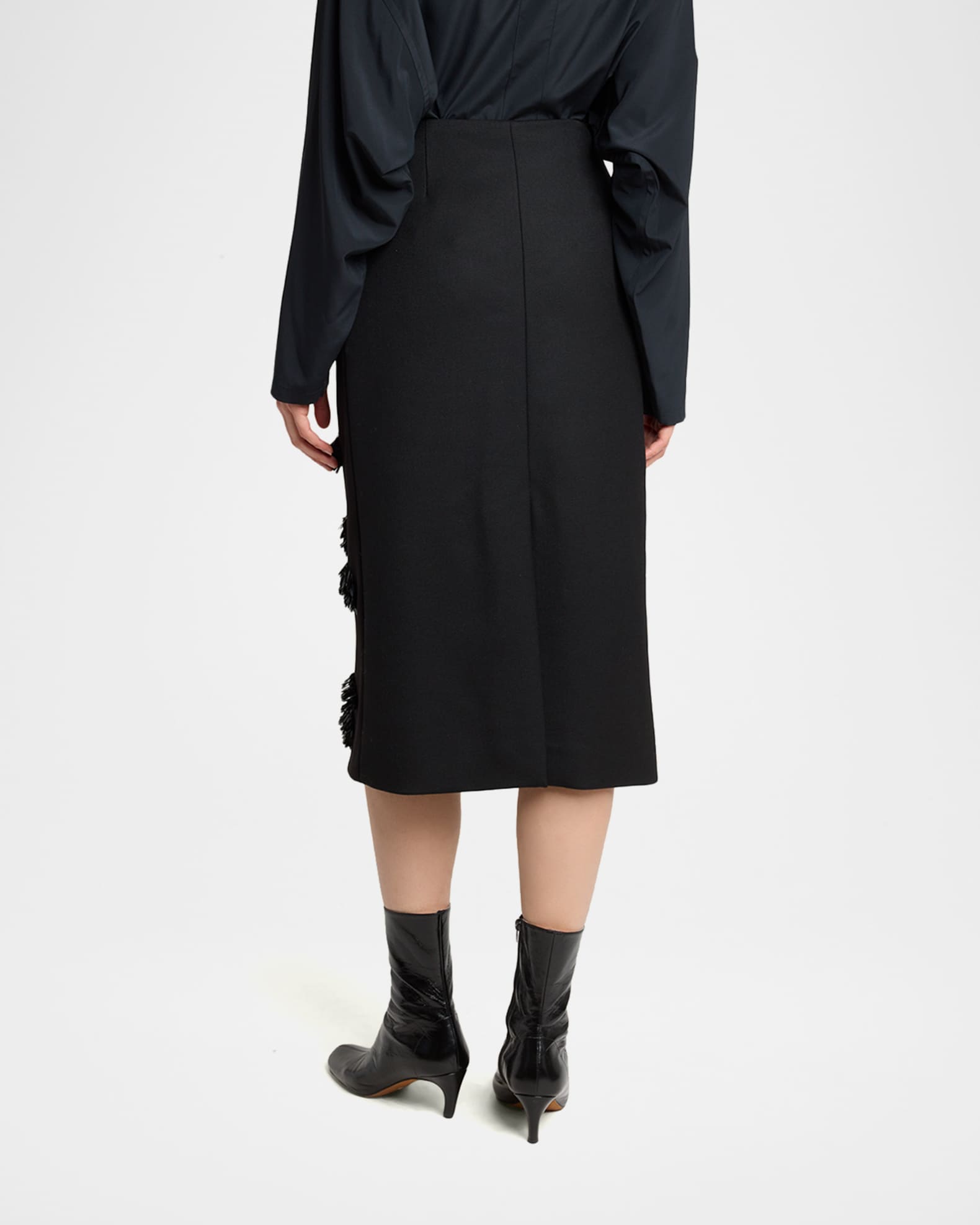 Proenza Schouler Moira Embroidered Compact Crepe Skirt | Neiman Marcus