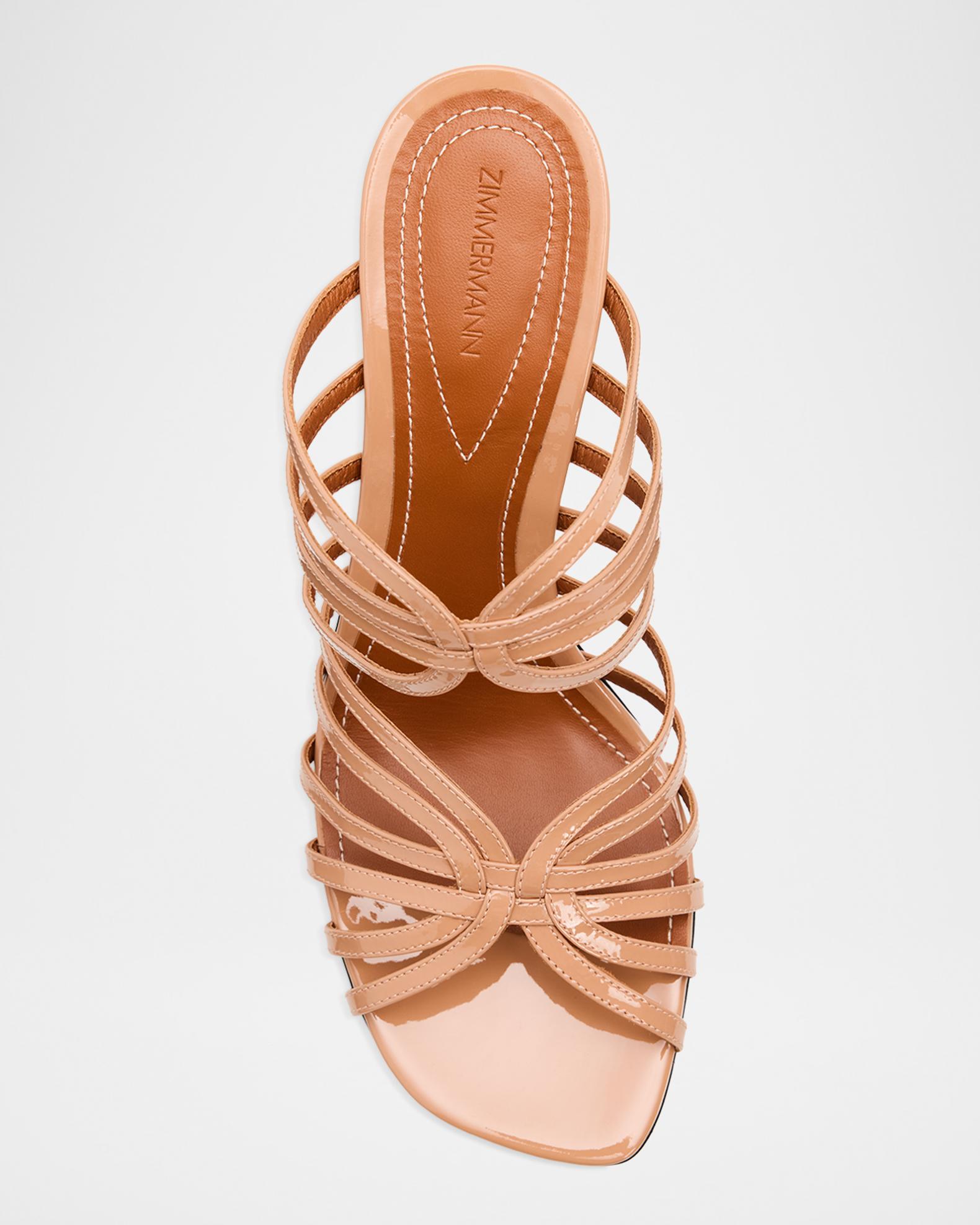 Zimmermann Aura Metallic Leather Strappy Mule Sandals | Neiman Marcus