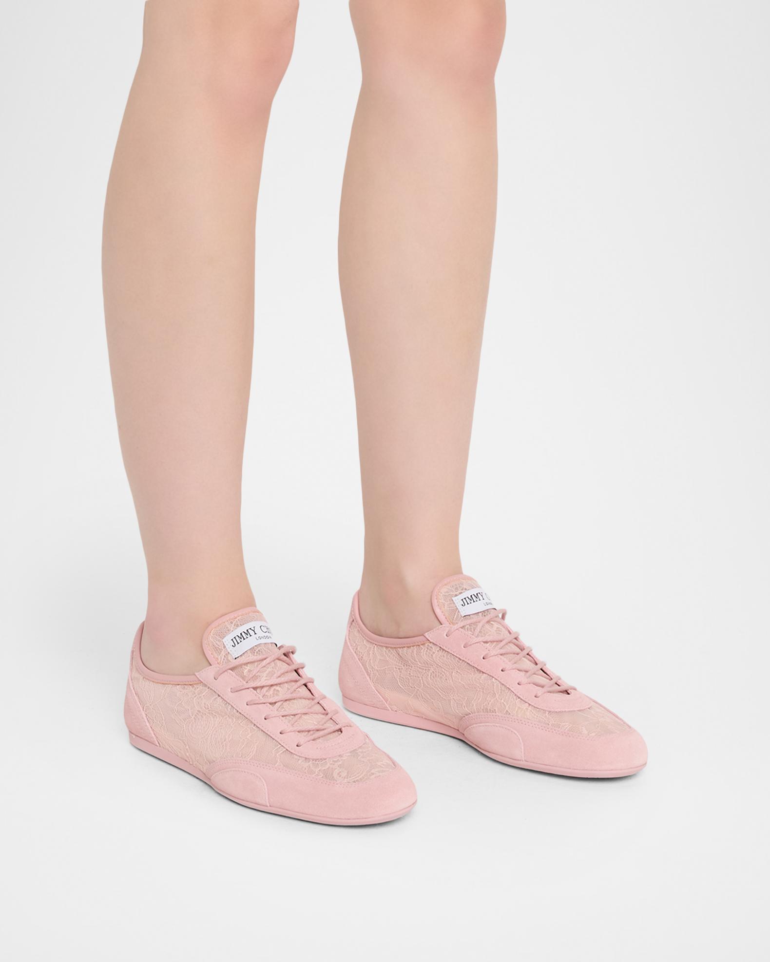 Sunny Floral Lace and Suede Trainers | Neiman Marcus
