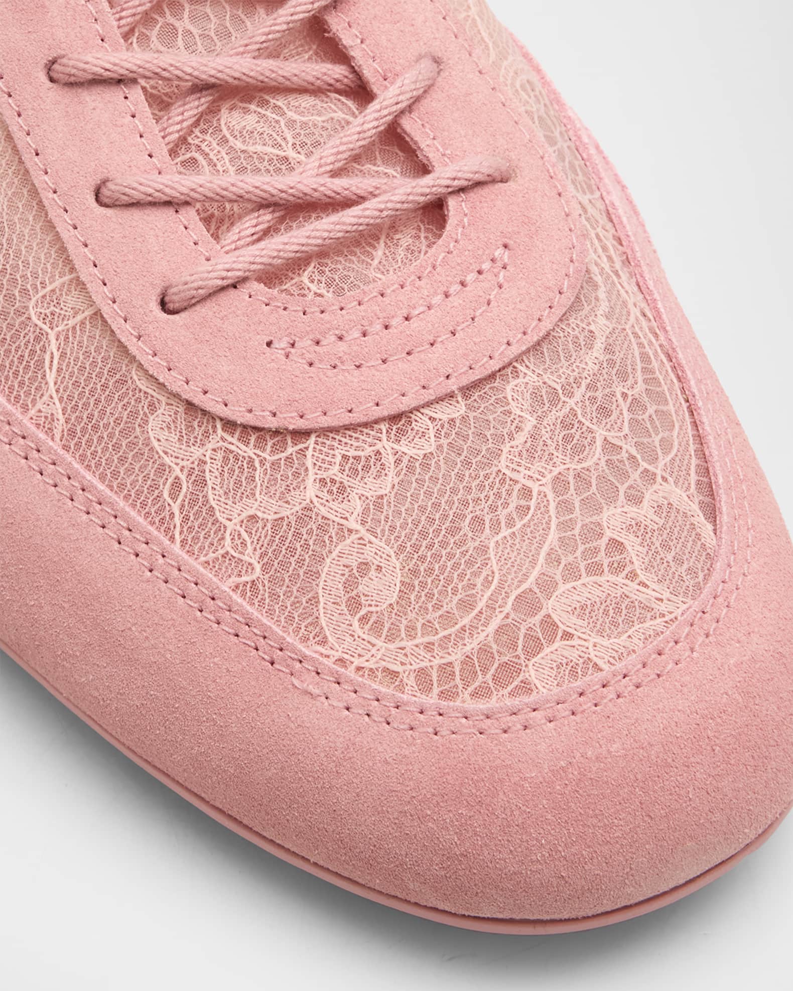 Sunny Floral Lace and Suede Trainers | Neiman Marcus