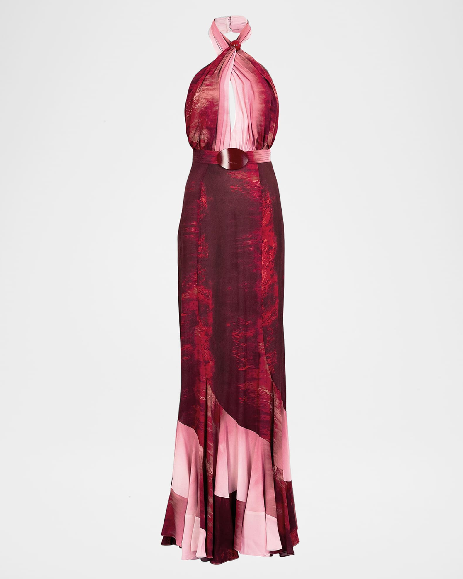 Silvia Tcherassi Raisa Crossover Halter Maxi Mermaid Dress