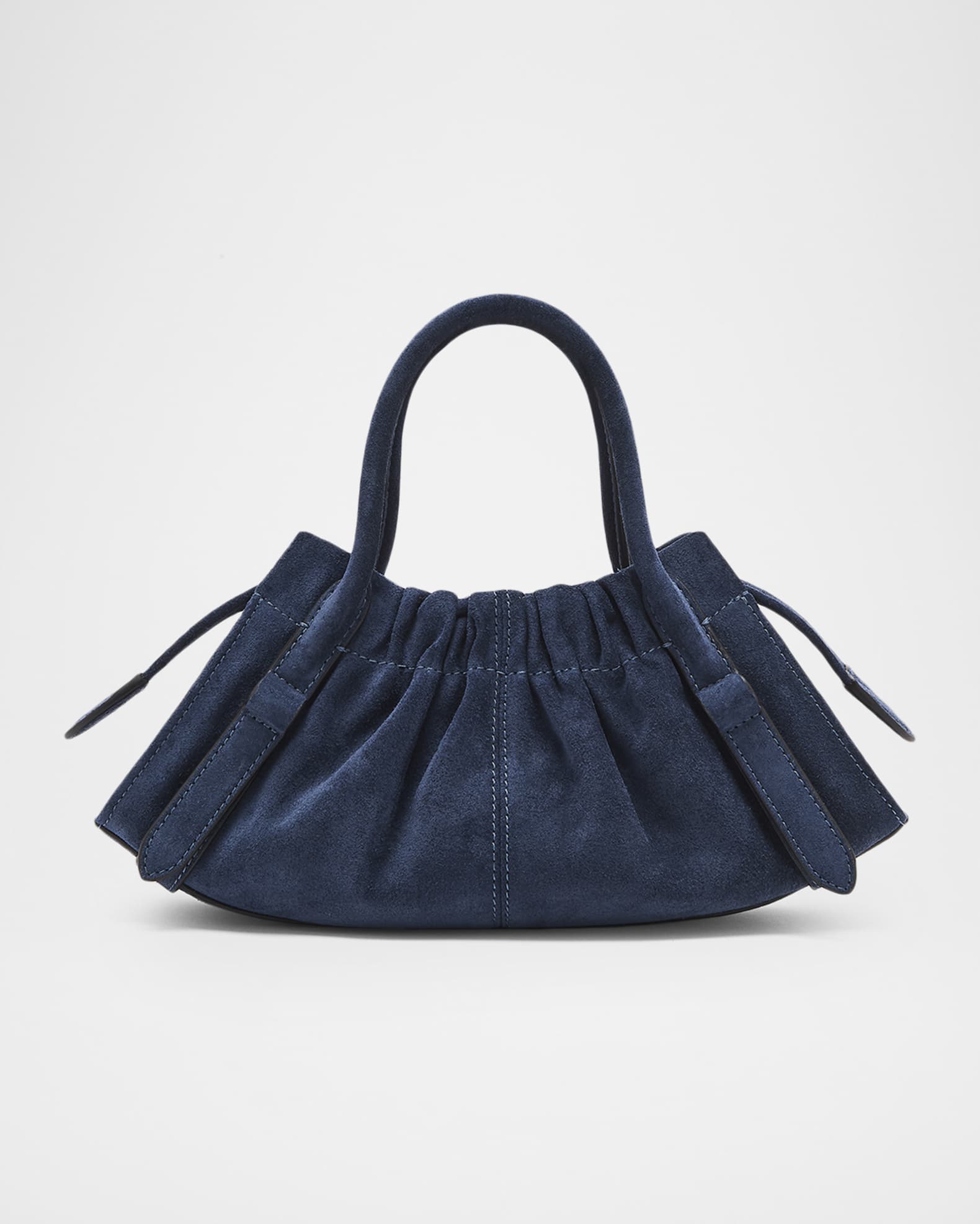 Marc Jacobs The Cristina Small Ruched Suede Satchel Shoulder Bag