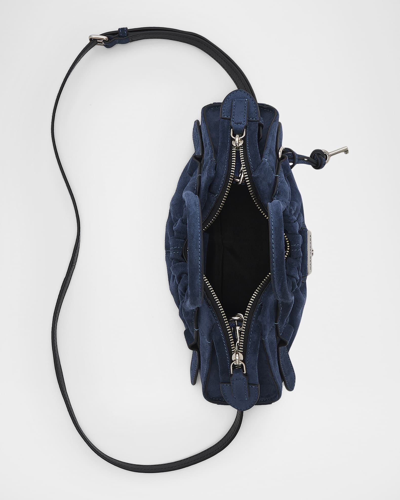 Marc Jacobs The Cristina Small Ruched Suede Satchel Shoulder Bag