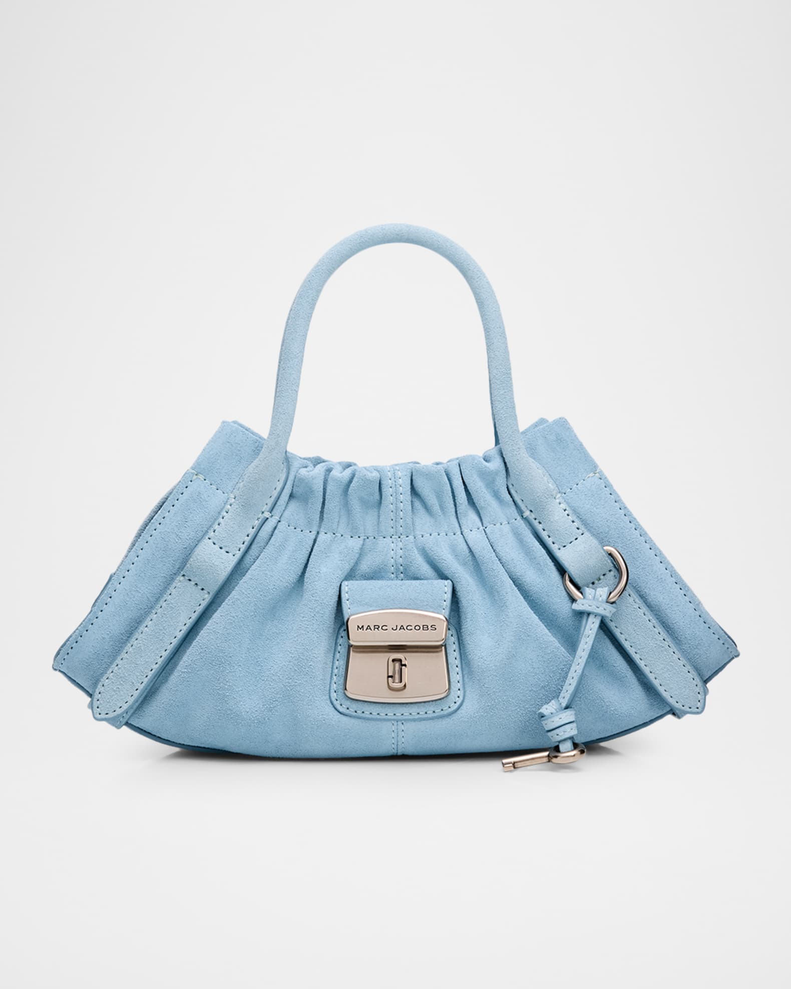 Marc Jacobs The Cristina Small Ruched Suede Satchel Shoulder Bag