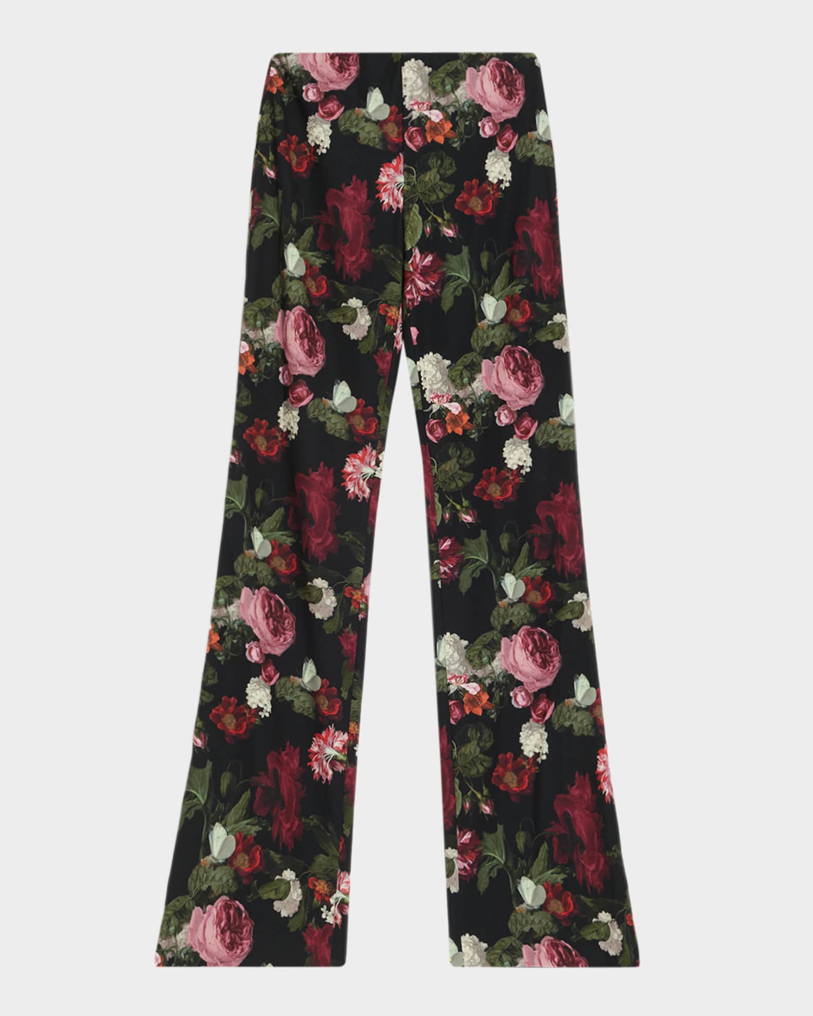 ALICE + OLIVIA Teeny Floral Bootcut Pants | Neiman Marcus