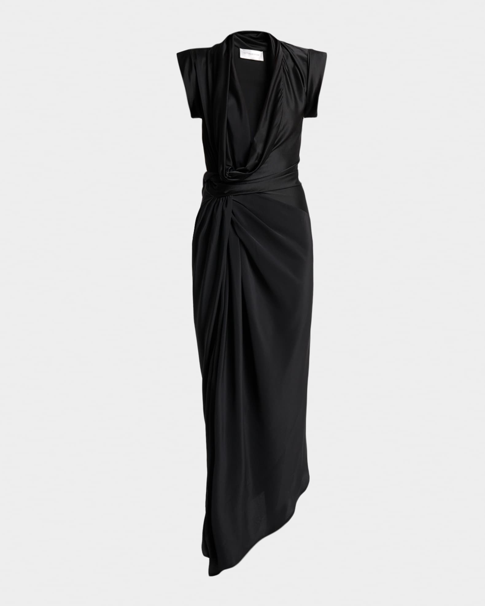 Victoria Beckham Asymmetric Twisted Silk Slit Maxi Dress | Neiman