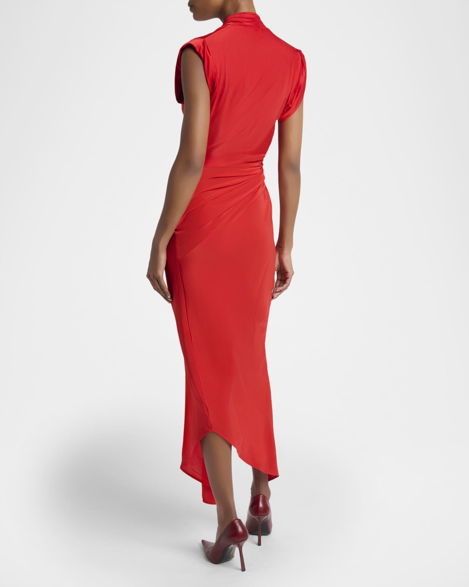 sachin and babi light blue dress Victoria Beckham Asymmetric Twisted Silk Slit Maxi Dress