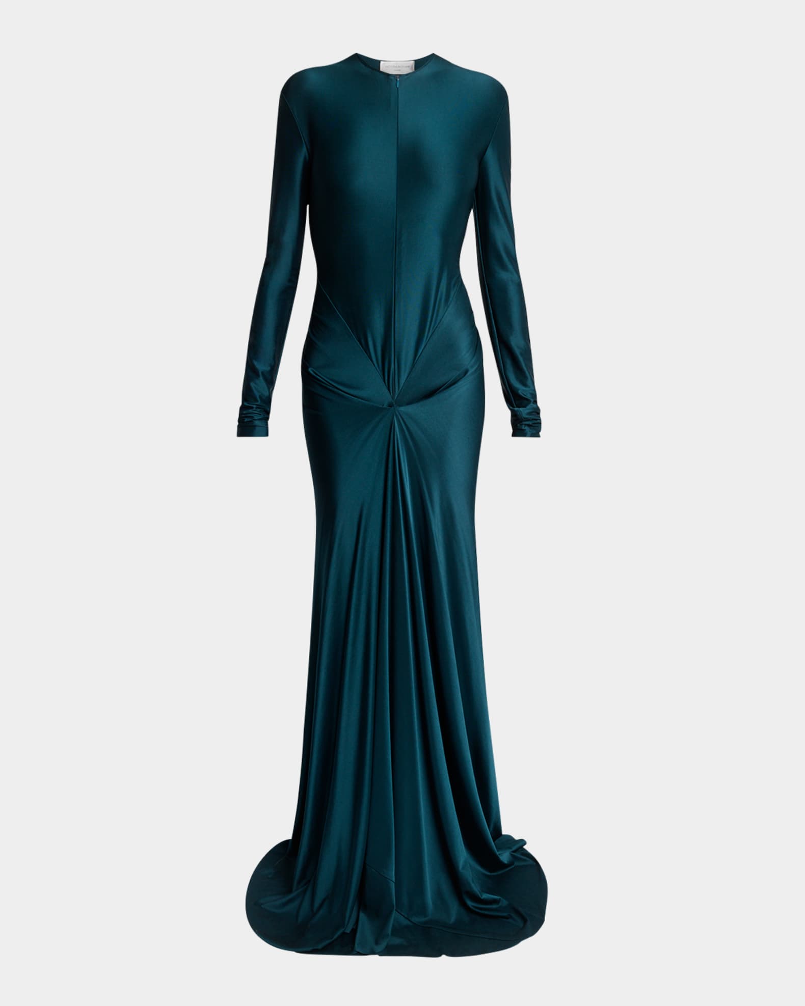 Victoria Beckham Twisted Cutout Long-Sleeve Gown | Neiman Marcus