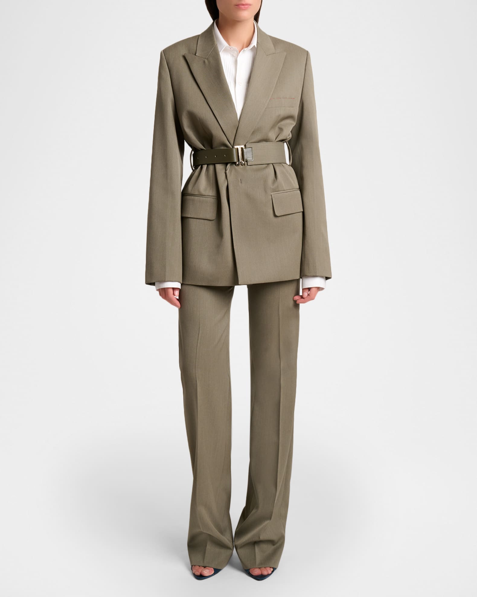 Victoria Beckham Belted Tailored Jacket | Neiman Marcus