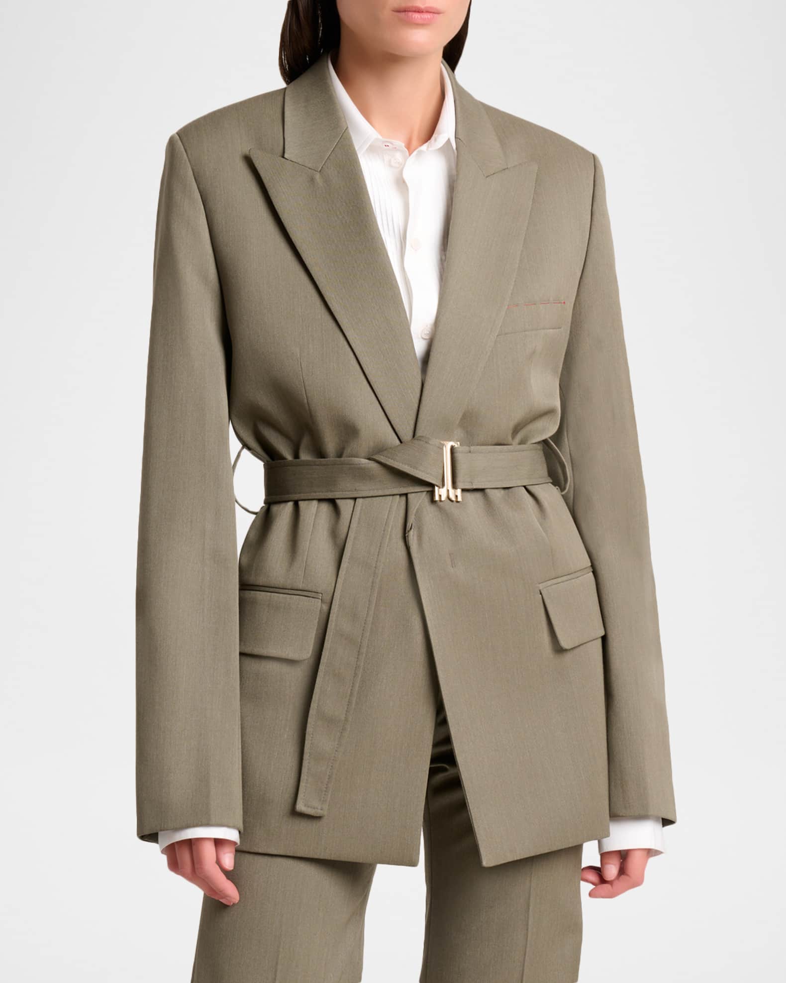 Victoria Beckham Belted Tailored Jacket | Neiman Marcus