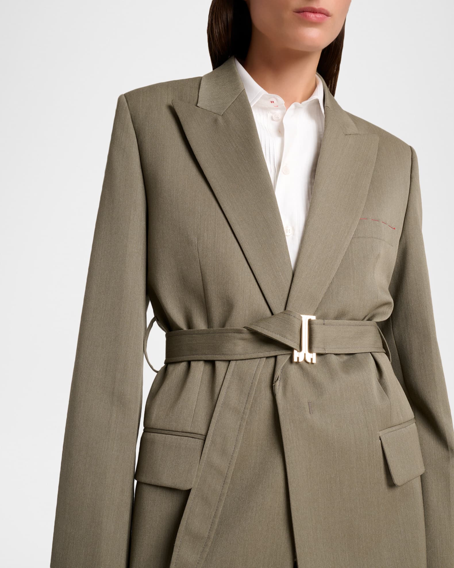 Victoria Beckham Belted Tailored Jacket | Neiman Marcus