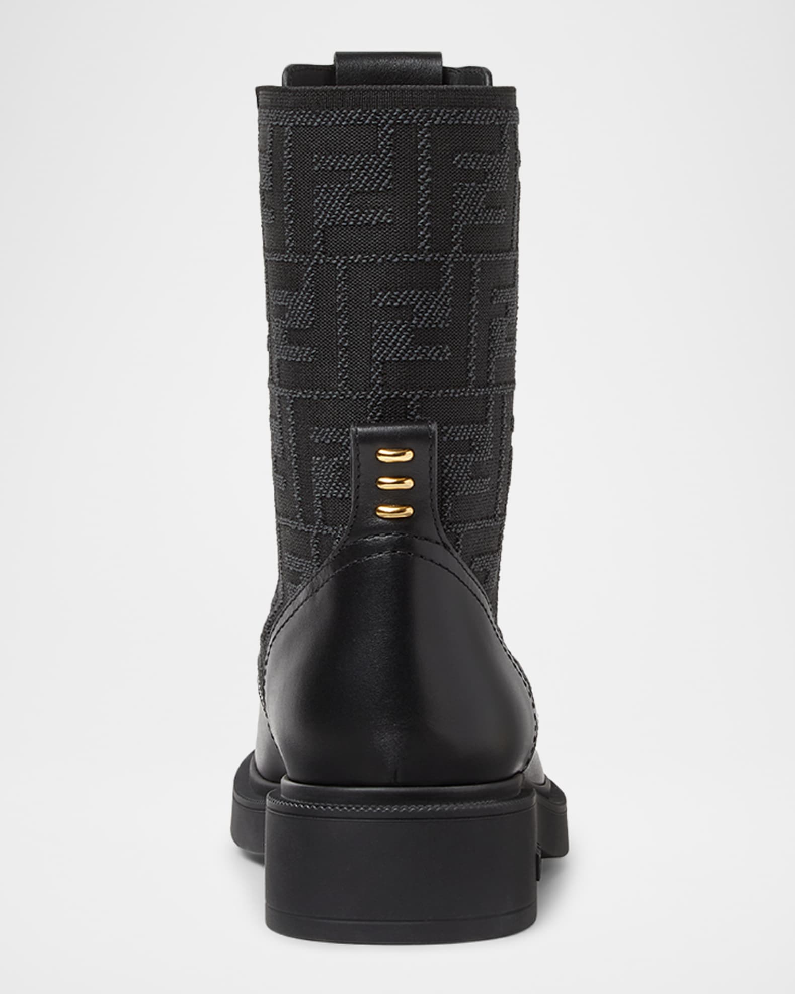 Fendi Filo FF Leather Combat Boots | Neiman Marcus