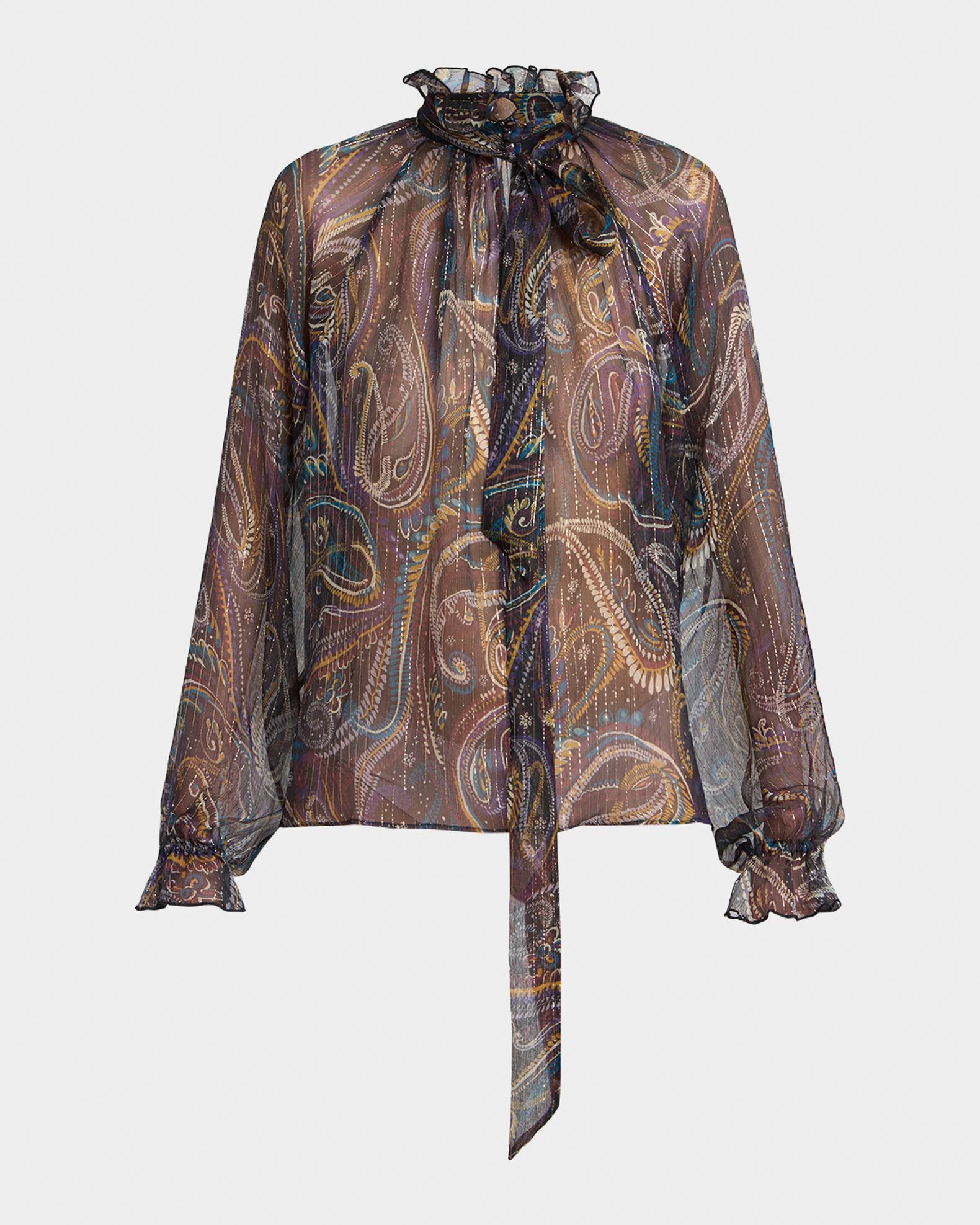 Etro Paisley Semi-Sheer Silk Blouse | Neiman Marcus