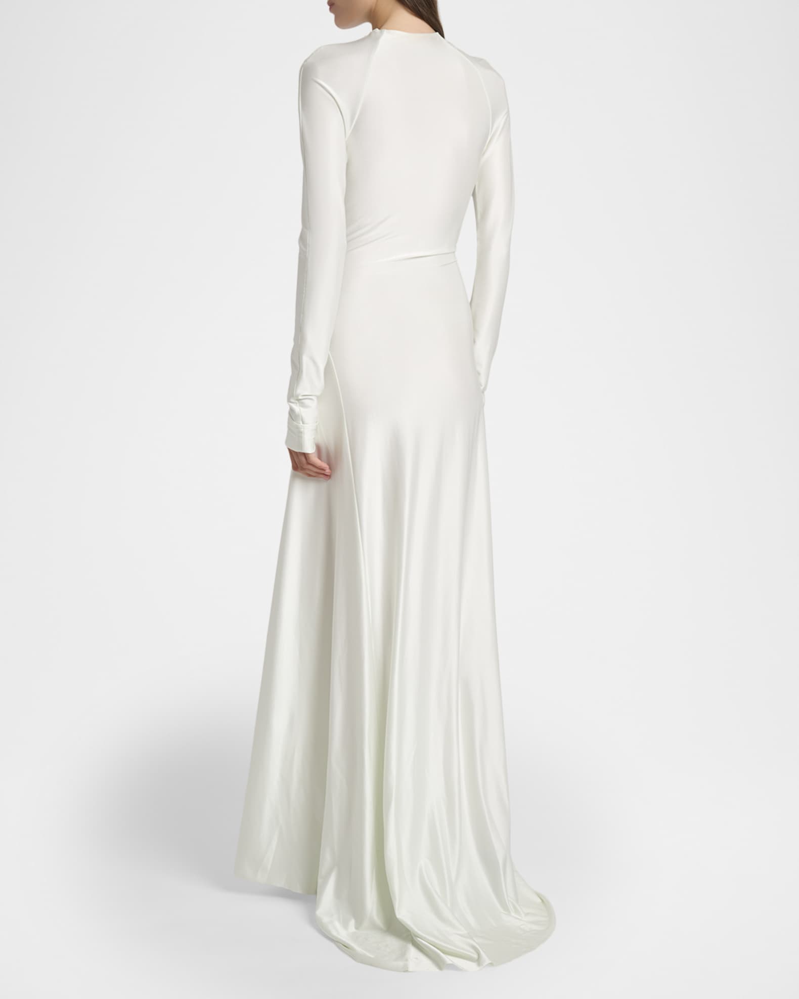 Victoria Beckham Long-Sleeve Twisted-Waist Gown | Neiman Marcus