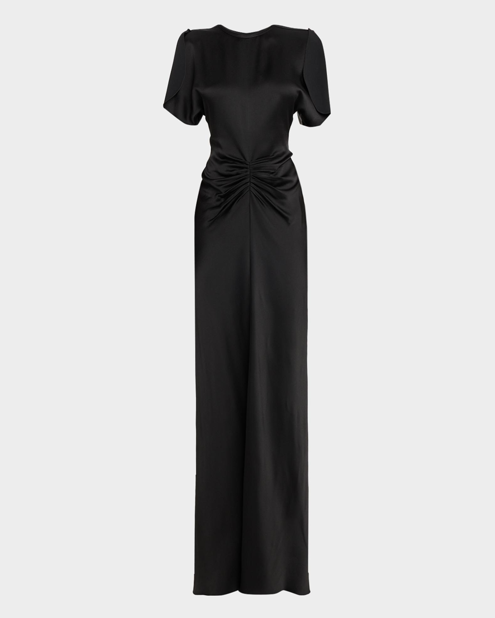 gathered satin maxi dress TOVE Coco Gathered Satin Maxi Dress - Women - Red Dresses