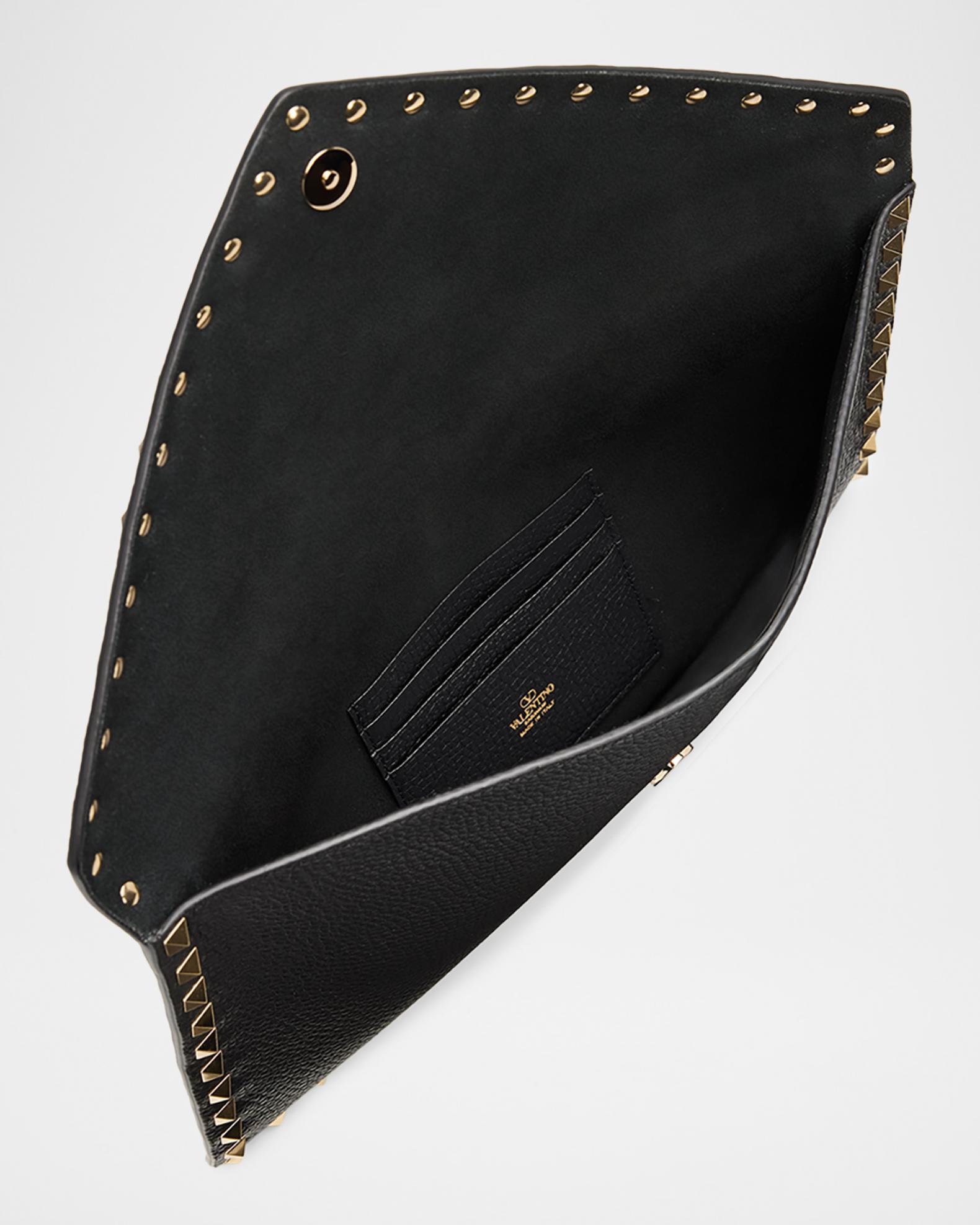 Large Rockstud Leather Flat Pouch Bag | Neiman Marcus