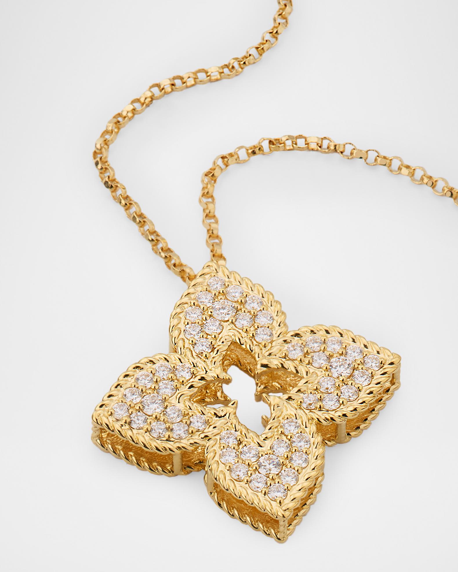 Roberto Coin Venetian Princess 18K Yellow Gold Diamond Pendant Necklace ...