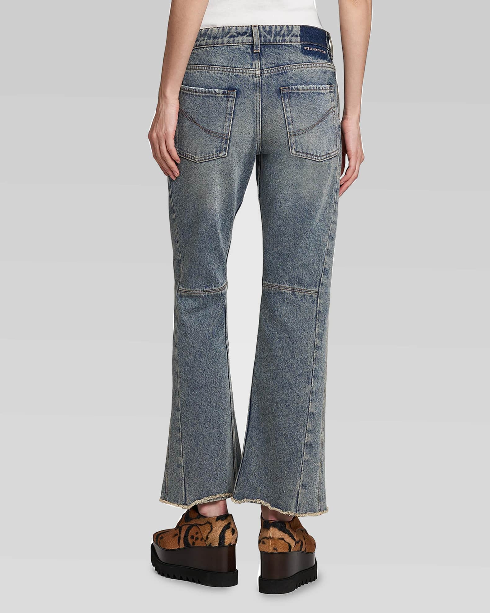 Stella McCartney Paneled Kick-Flare Ankle Jeans | Neiman Marcus
