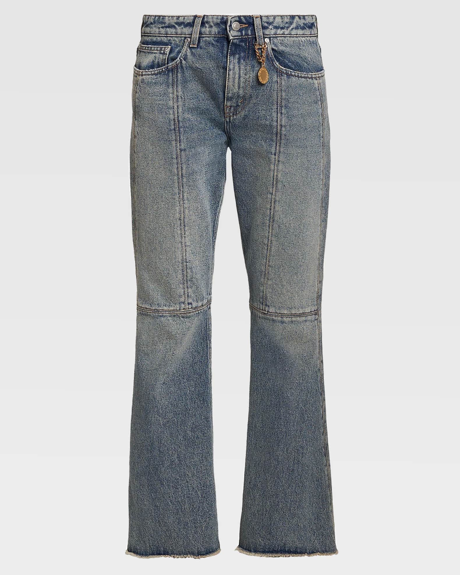 Stella McCartney Paneled Kick-Flare Ankle Jeans | Neiman Marcus