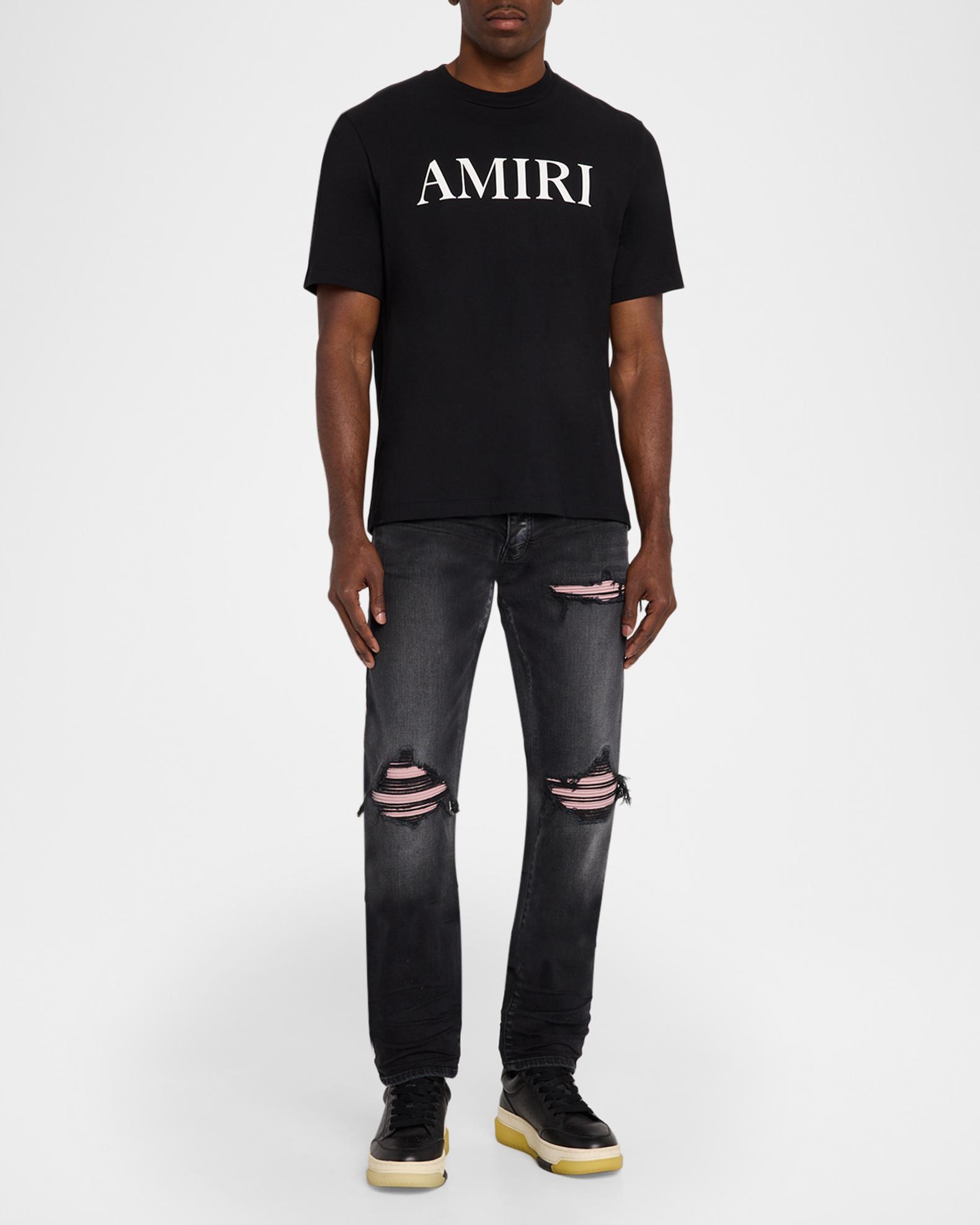 Amiri Men's Mx1 Ultrasuede-Repaired Stretch Denim Jeans | Neiman