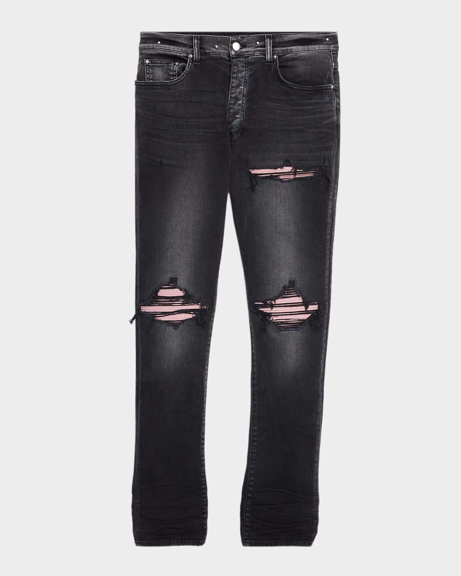 Amiri Men's Mx1 Ultrasuede-Repaired Stretch Denim Jeans | Neiman