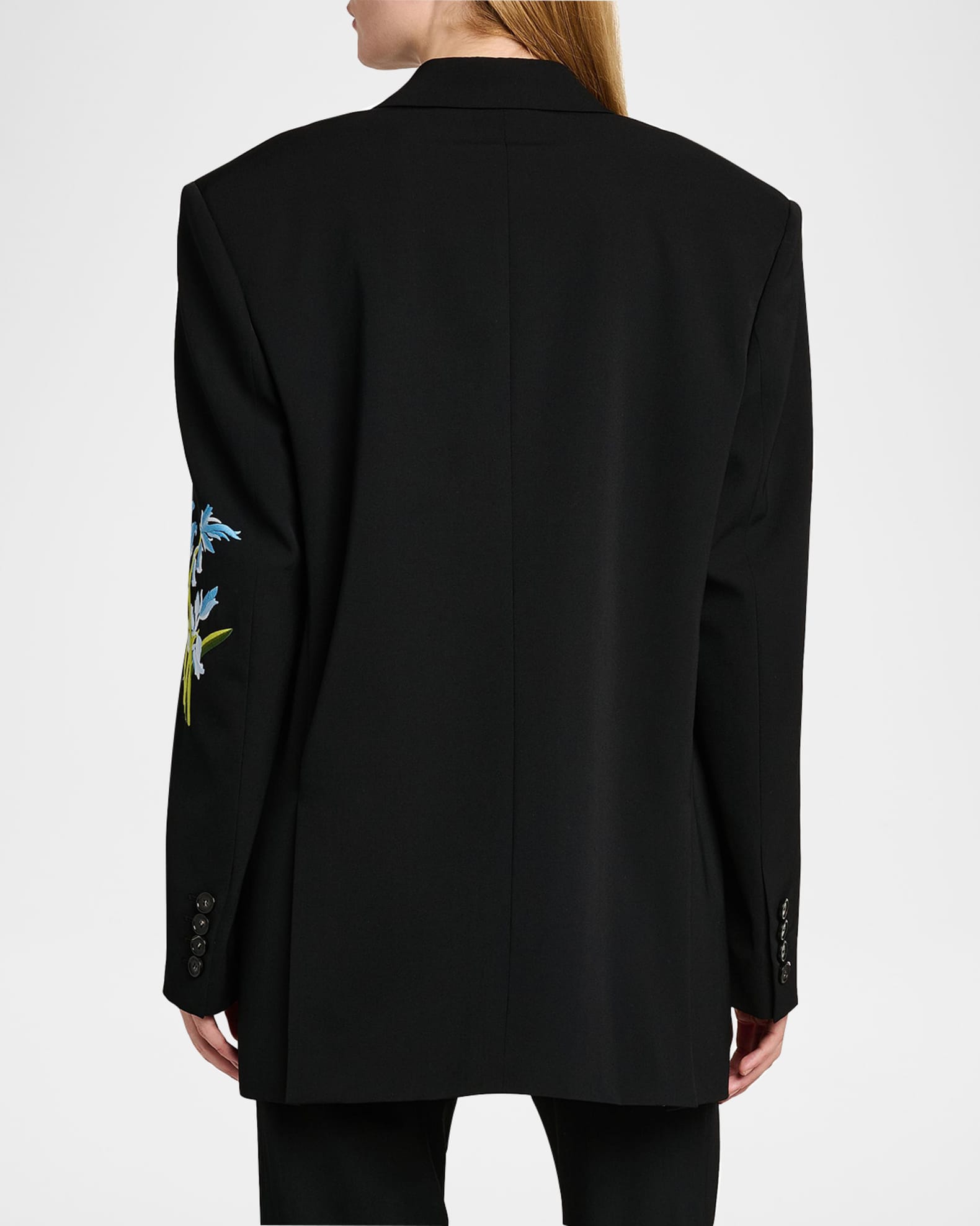 Stella McCartney Floral Embroidered Double-Breasted Boyfriend