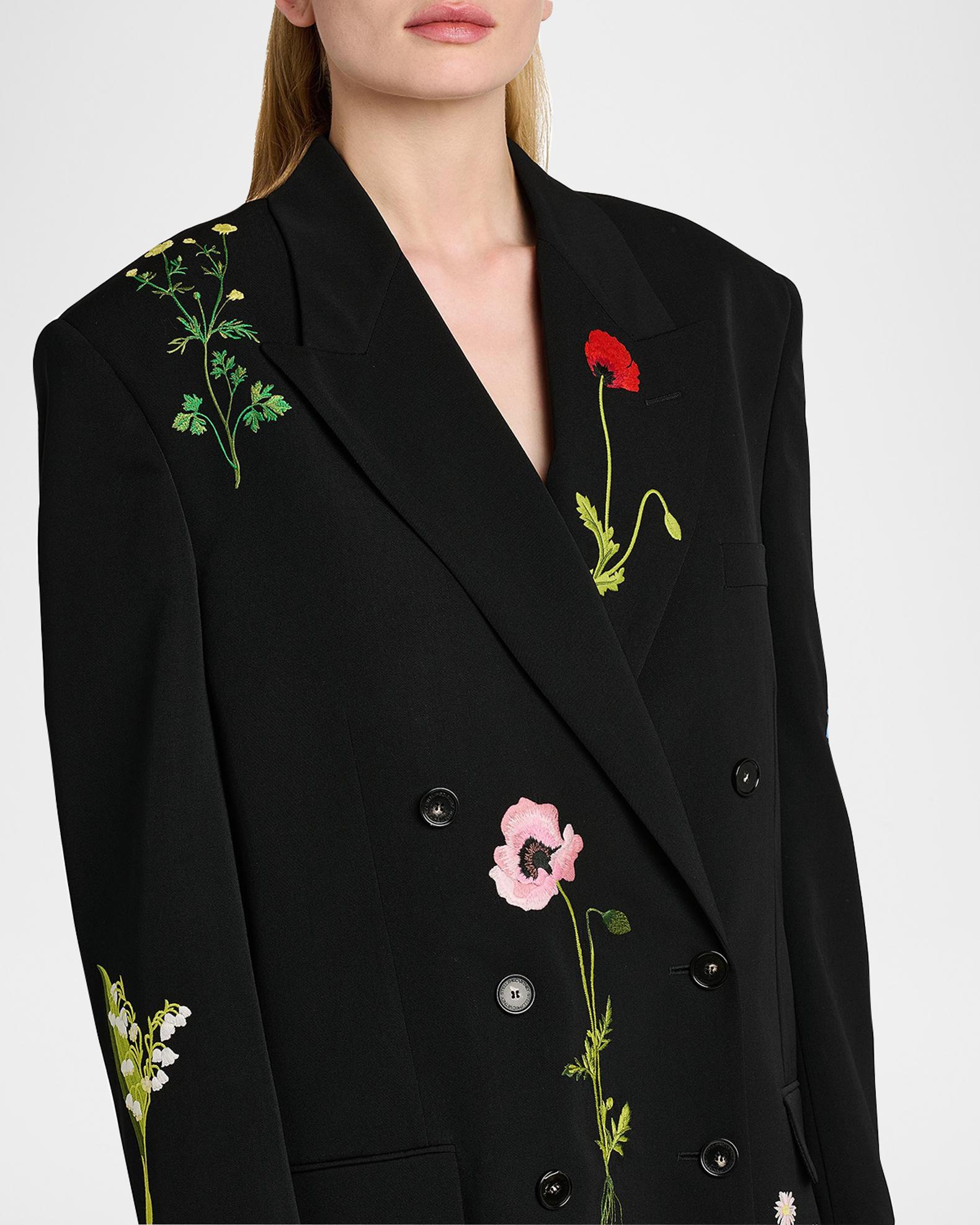 Stella McCartney Floral Embroidered Double-Breasted Boyfriend