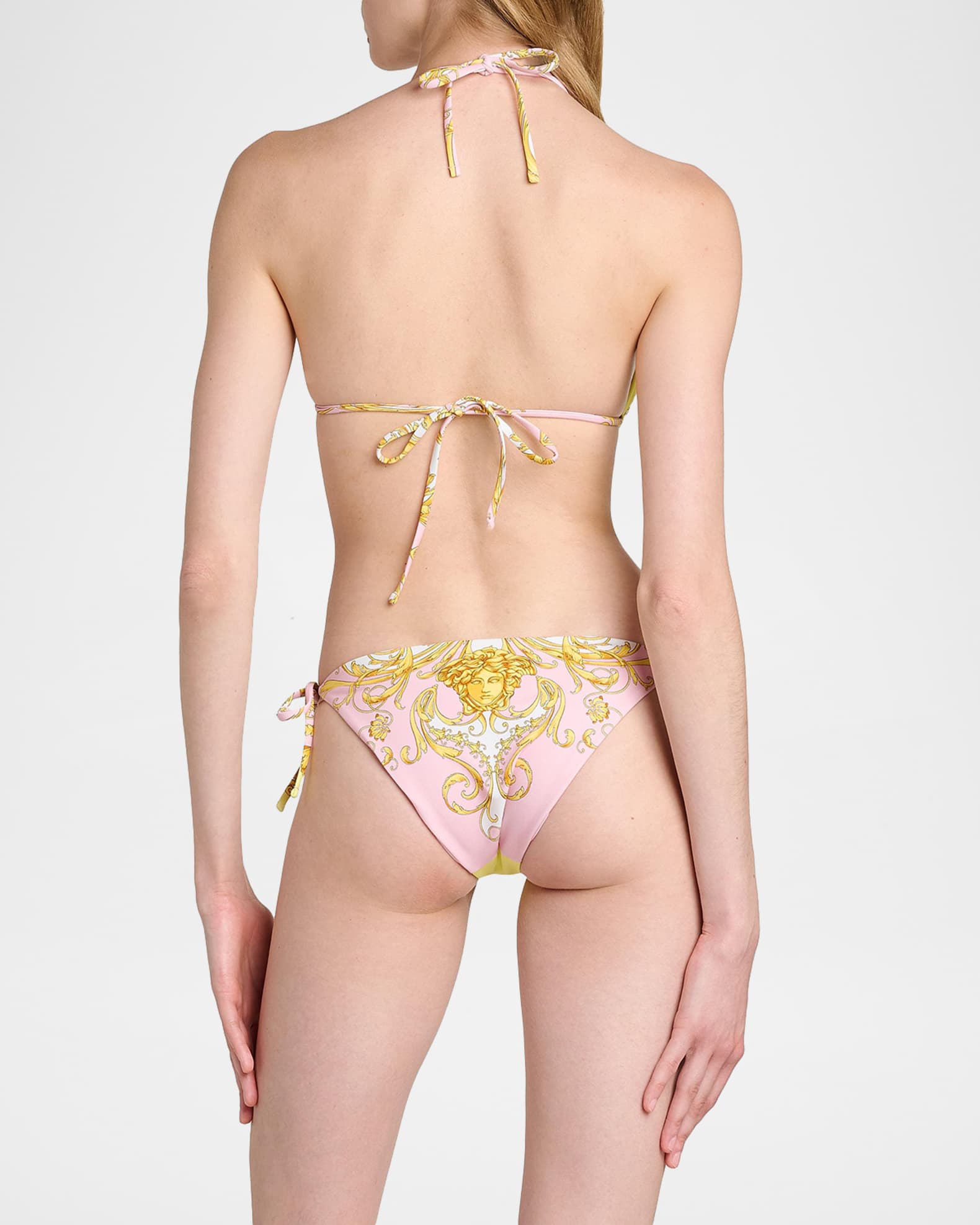 Versace Printed Tie Bikini Top | Neiman Marcus