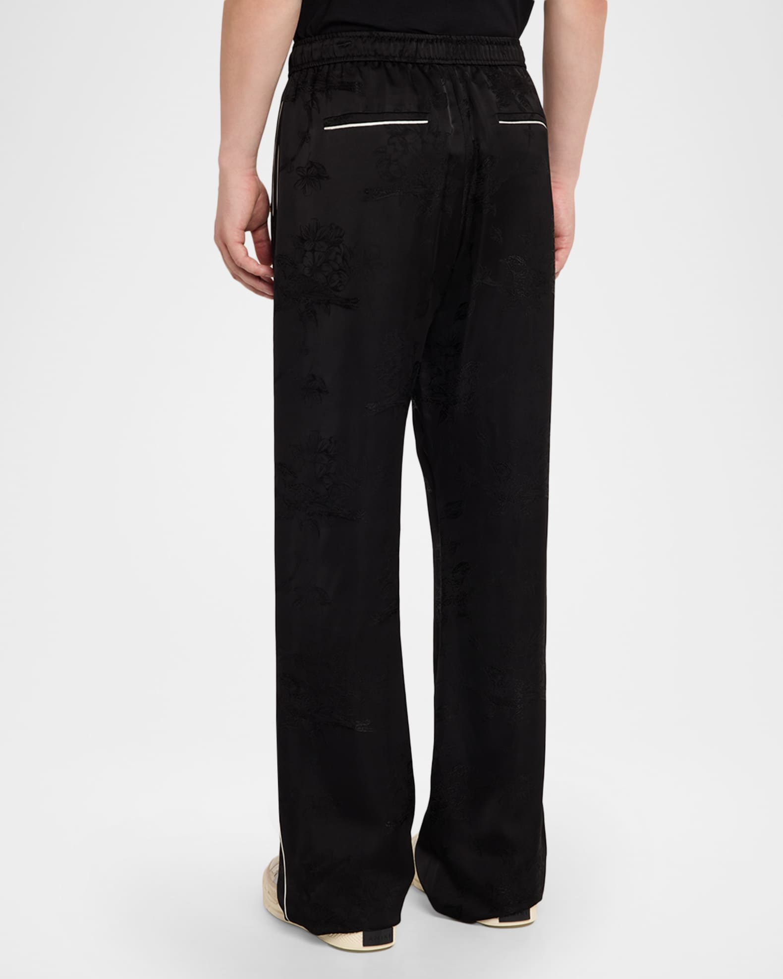 Amiri Men's Floral Jacquard Pull-On Drawstring Pants | Neiman Marcus
